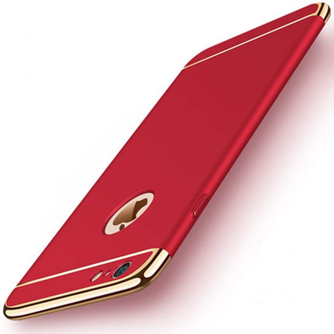 Phone Protective Hard Case for Apple iPhone 6 Plus and iPhone 6s Plus, Ultra Thin and Slim, Durable, Anti-Scratch, Easy to Install and Remove(5.5 Inch, Red and Gold)