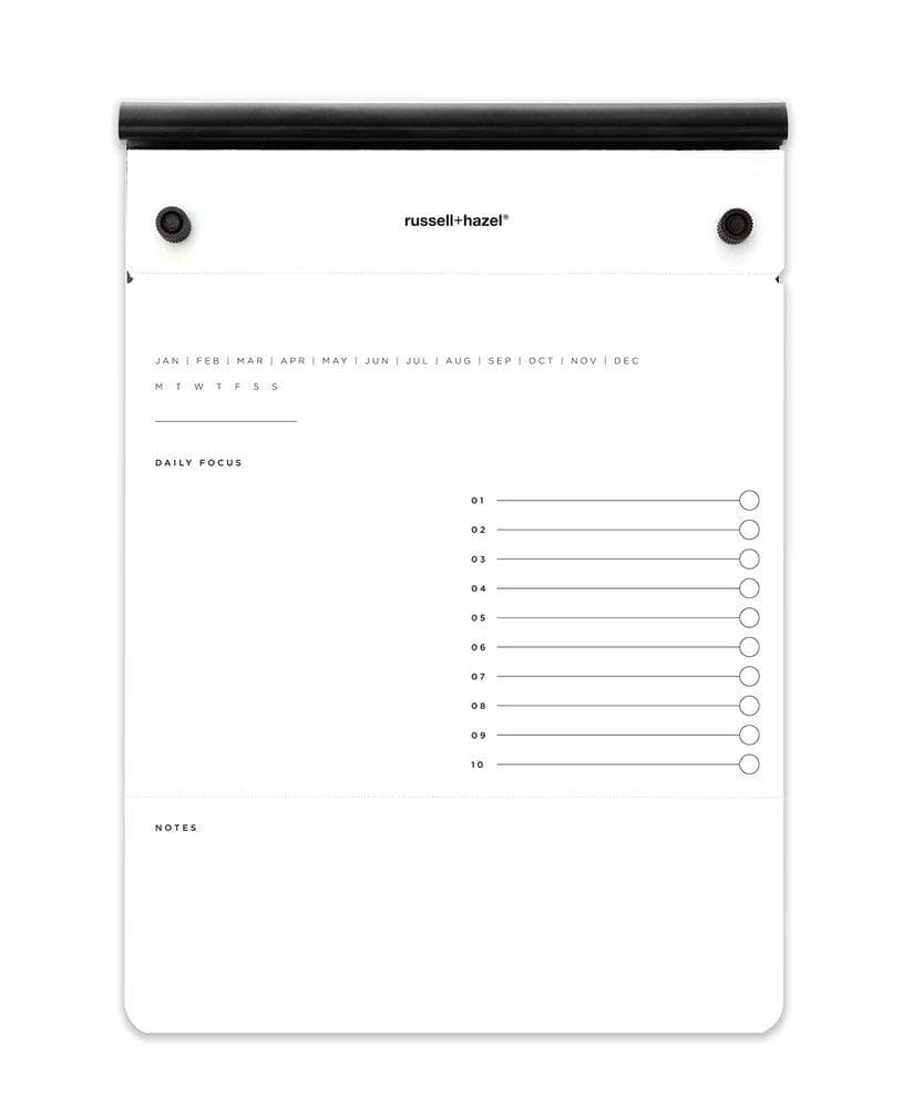 RUSSELL+HAZEL Drafters Tablet Notepad, Noire, Office Supplies, 6.375” x 8.875", 100 Sheets, White (40441)