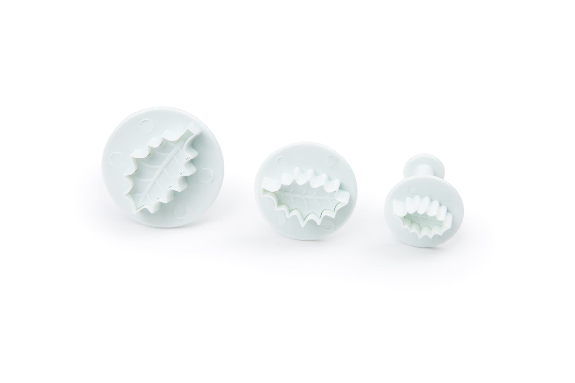 Fox Run Brands Holly Leaf Plunger Cutters, 1.75 x 3.5 x 8.5 inches, White