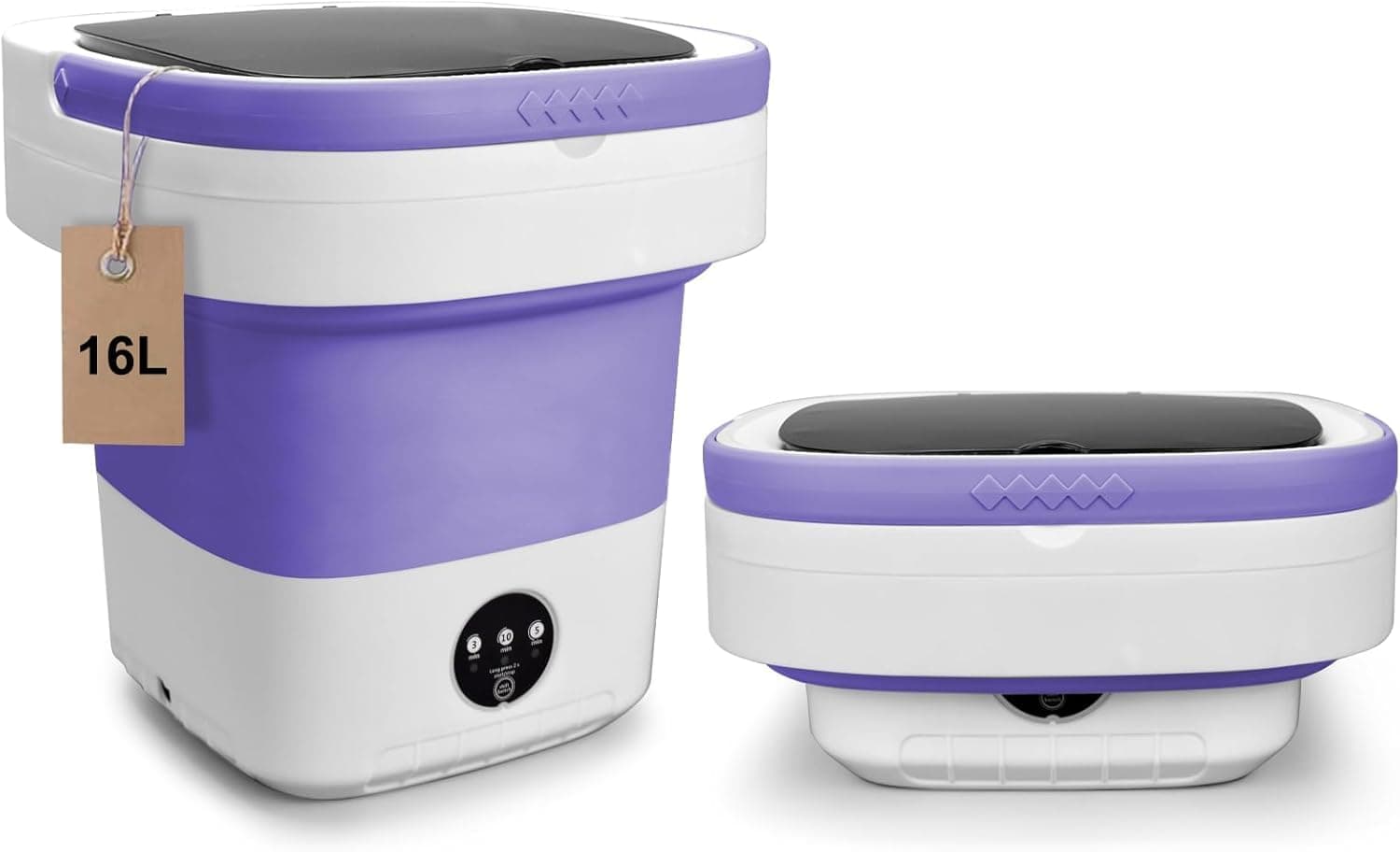 Portable Washing Machine, 16L Upgraded With Spin Basket, Foldable Mini Washer Cleaning for Underwear, Baby Clothes Socks and Small Items, Small Washer for Apartments, Dorm,RV, Travel, Hotel