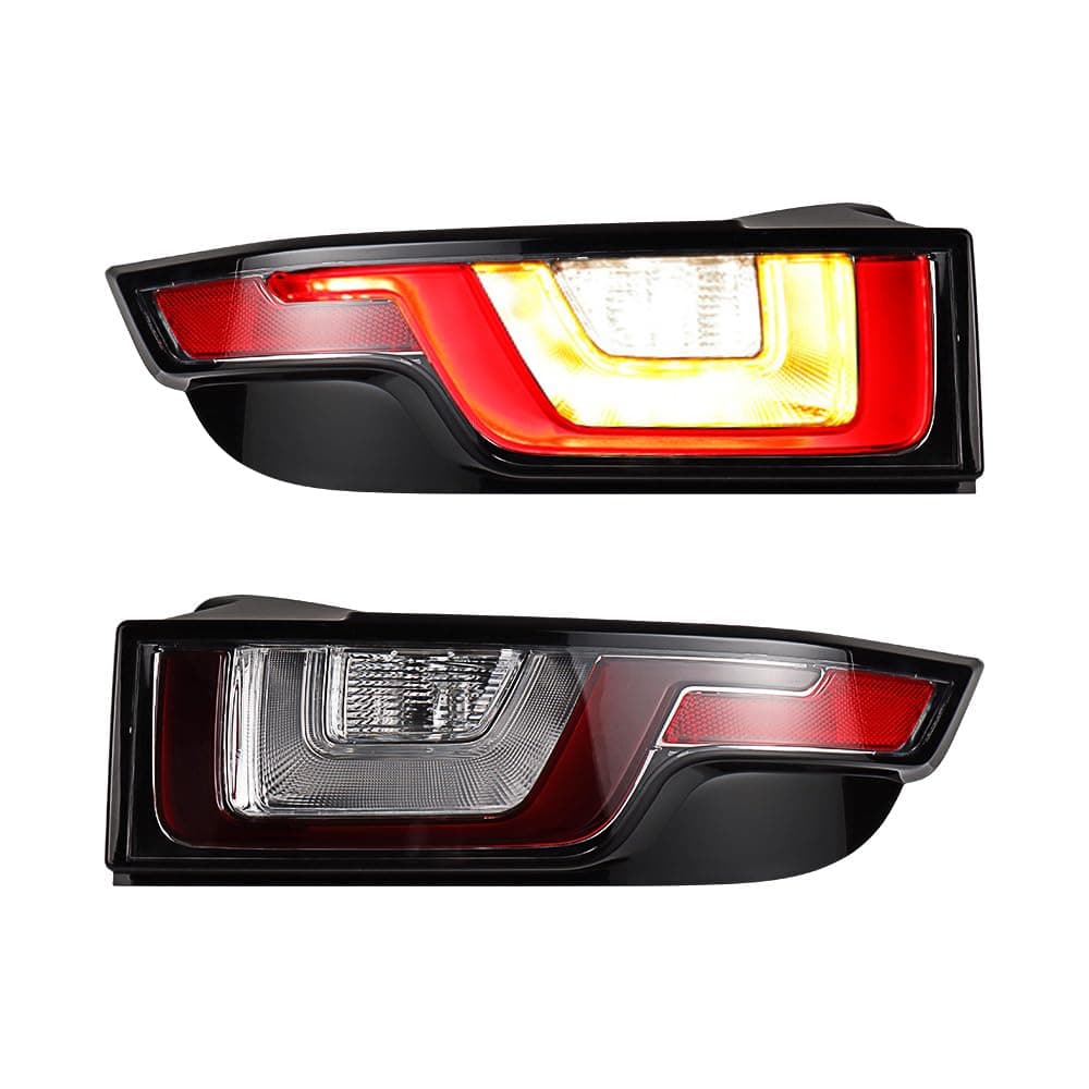 Tail Light Brake Replacement for Range Rover Evoque 2016-2018, Tail Lamp Assembly Land Rover Evoque Accessories Red/Amber/White Running DRL Turn Signal Reverse Lamp (Red/Clear Lens, Left&Right)