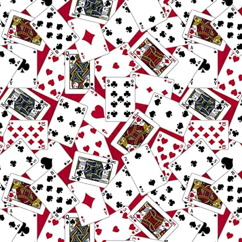 Windham Fabrics Man Cave Playing Cards Red Premium Quality 100% Cotton Fabric by The Yard.