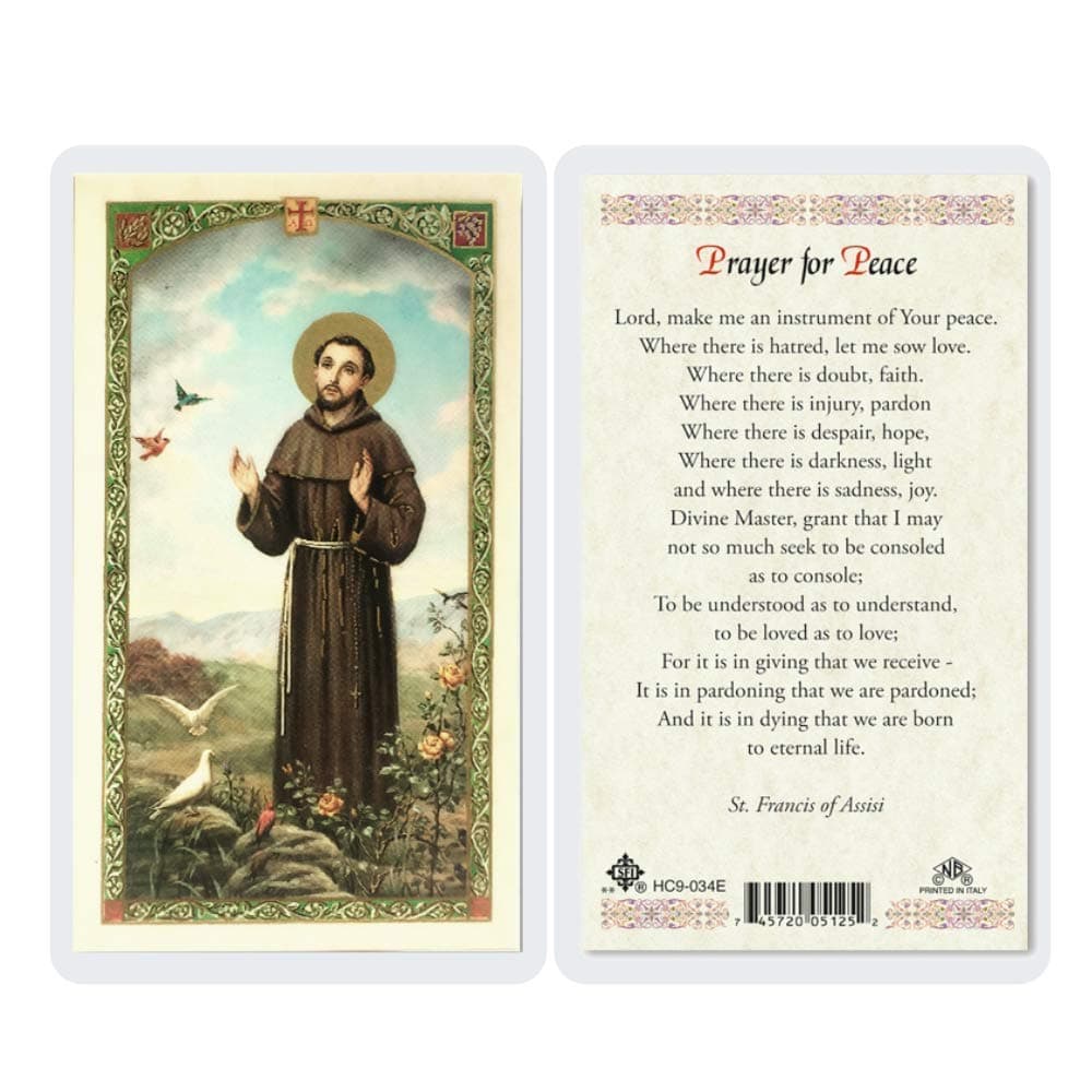 San Francis Imports Prayer for Peace Laminated Holy Card