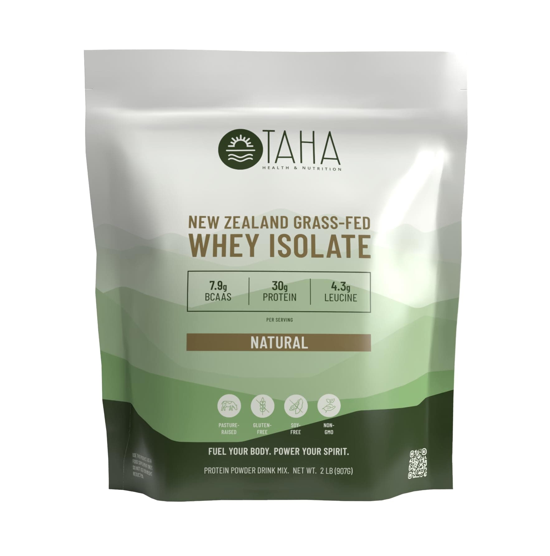 Natural Unflavored Whey Protein Isolate, 30g Protein, 7.9g BCAAs, 4.3g Leucine | New Zealand Grass-Fed, Free-Range Dairy | Gluten & Soy Free, Keto, Kosher | 2LB, ~26 Servings