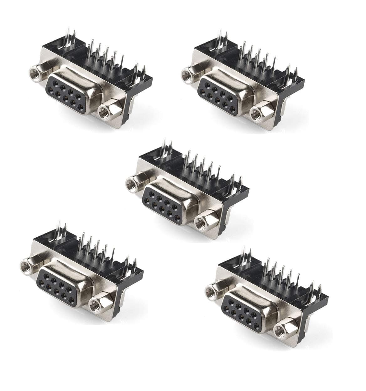 OLatus 9 Pin SERIAL DB9 Female Right Angled PCB Mount Connector (Pack of 5)