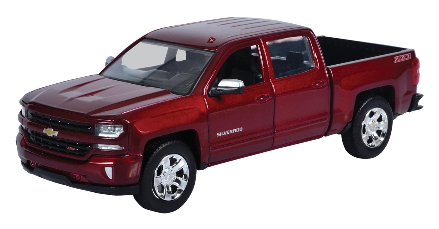 Motor Max 2017 Chevy Silverado 1500 LT Z71 Crew Cab Pick-Up Truck, Candy Red - 79348/16D 1/24 Scale Diecast Model Toy Car