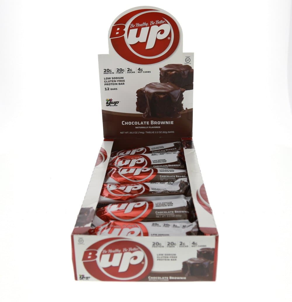 YUP BRANDS - B-UP Protein Nutritional Bar 12 Pack (Chocolate Brownie) NET (26.2oz) TWELVE 2.2 oz (62g) bars