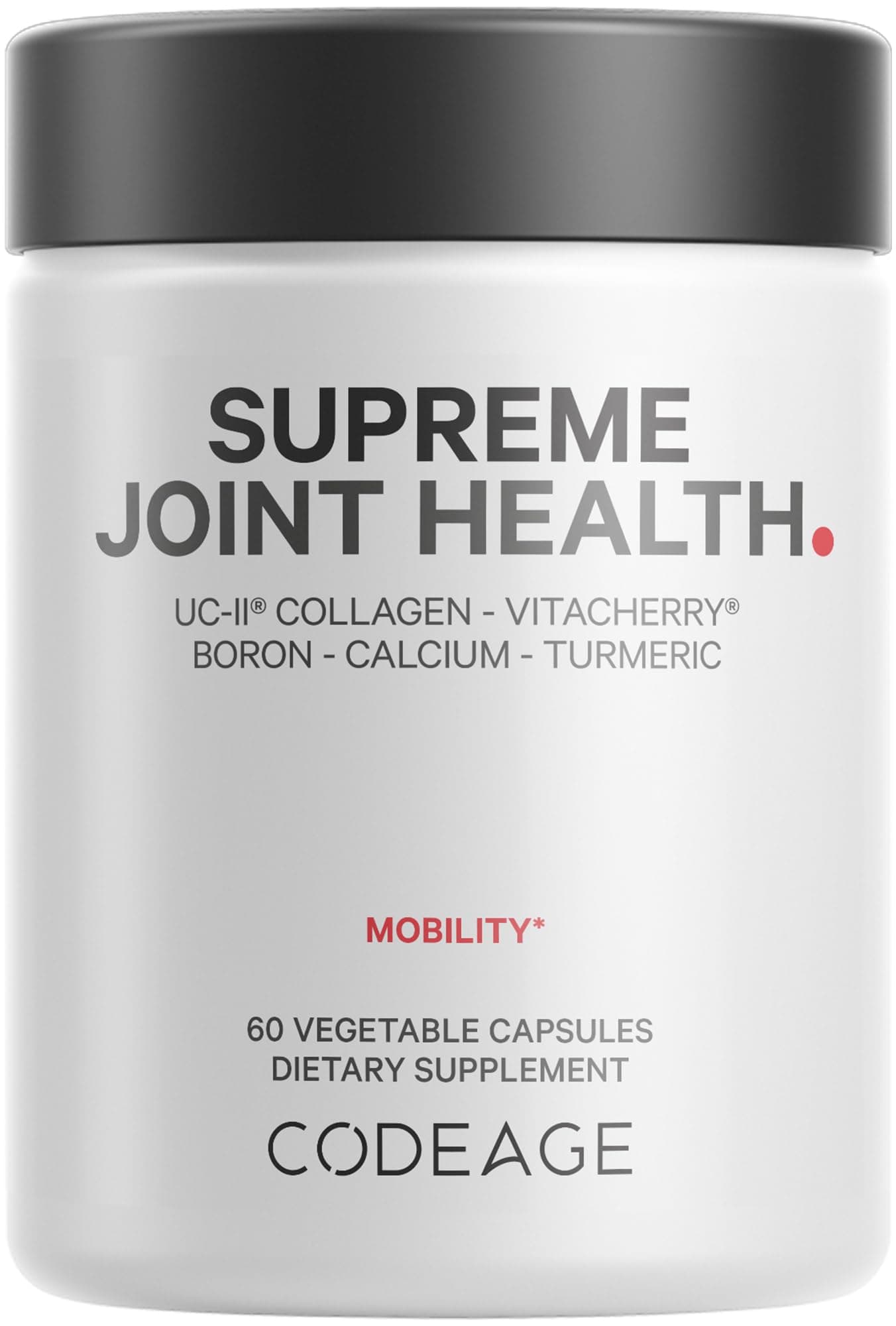 Supreme Joint Health, UC-II Collagen Capsules Type II, VitaCherry Sport Cherries, Boron, Calcium Fructoborate, Hyaluronic Acid, Turmeric, Bromelain & Boswellia Supplement, Non-GMO, 60 Count