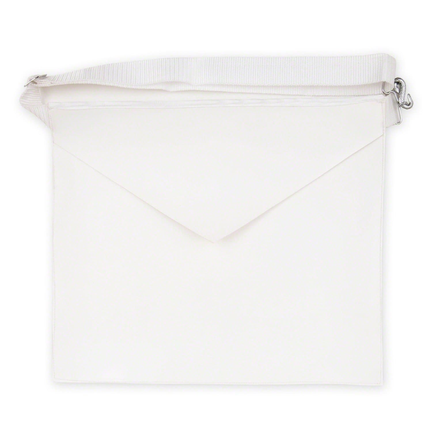 THE MASONIC COLLECTION - Craft Entered 1st Degree Apprentice Apron - White Colour - Lambskin/Imitation Leather - Adjustable Belt - Freemason Gifts For Men