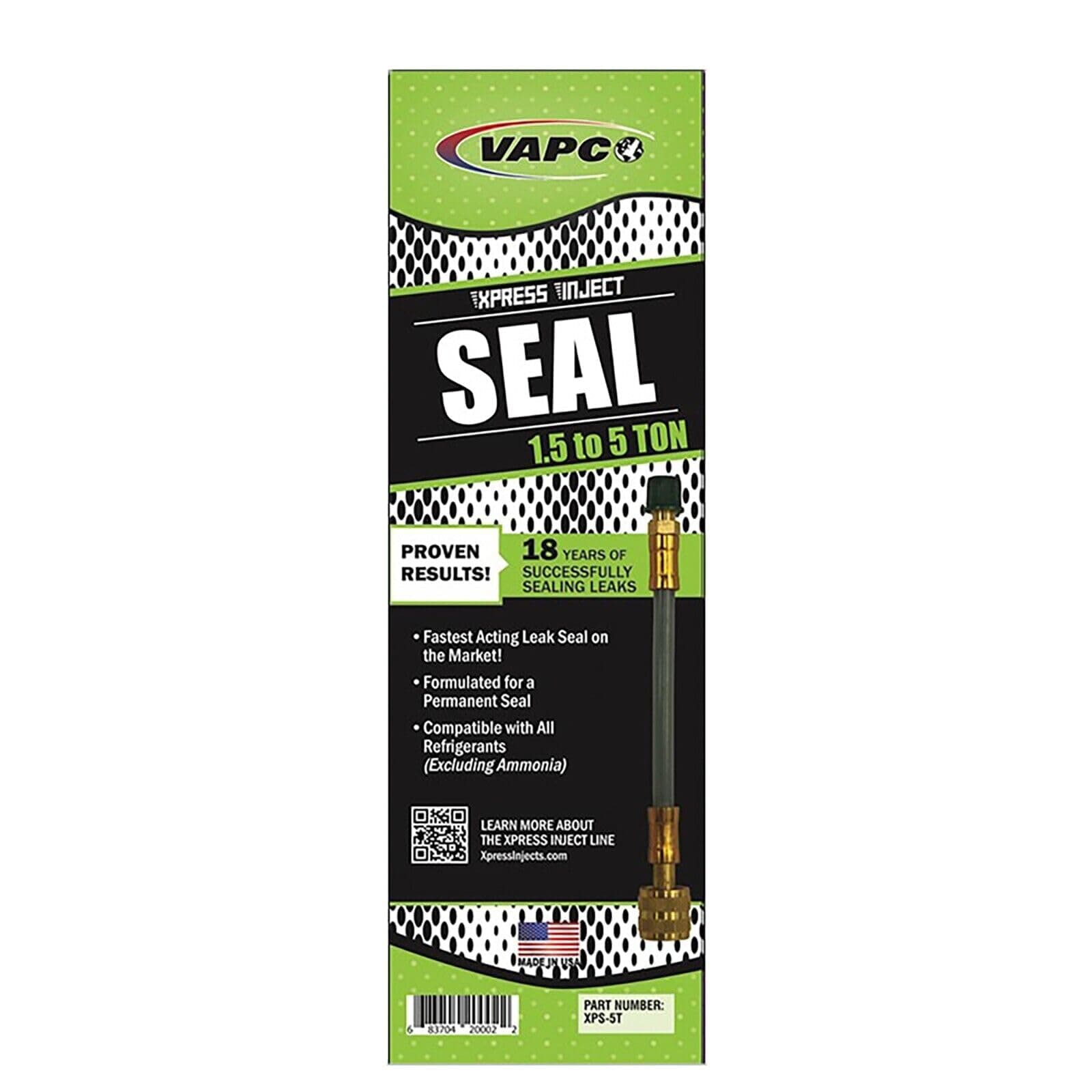 Vapco Xpress Seal - Professional A/C & Refrigeration sealant for Systems up to 1.5 tons. Made in USA & Over 2 Million Systems Sealed.