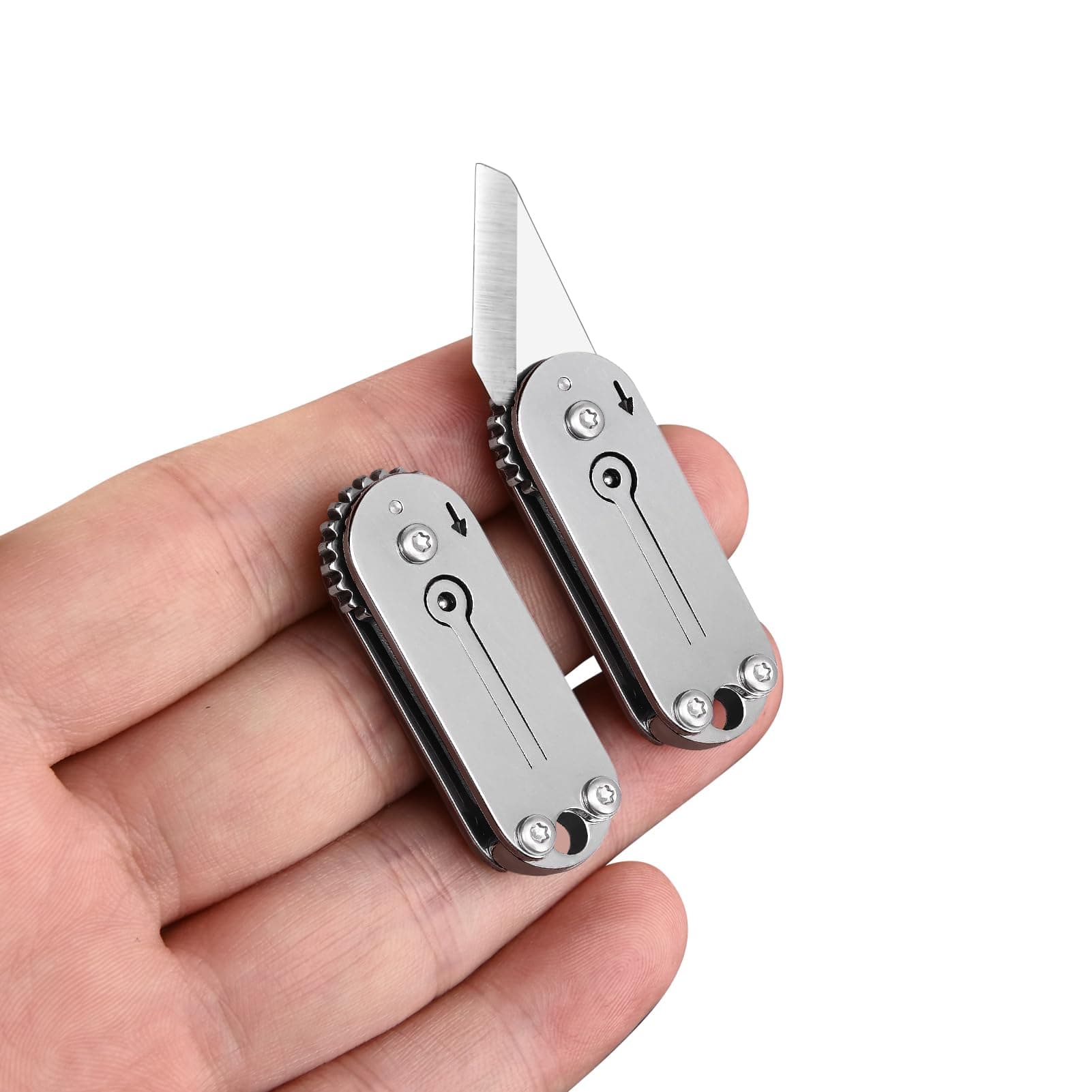 EDC Small Pocket Knife for Men, Cool Mini Folding Knife Box Cutter with Unique Design, Little Tiny Knife for Every Day Carry, Small Gift for Women Men