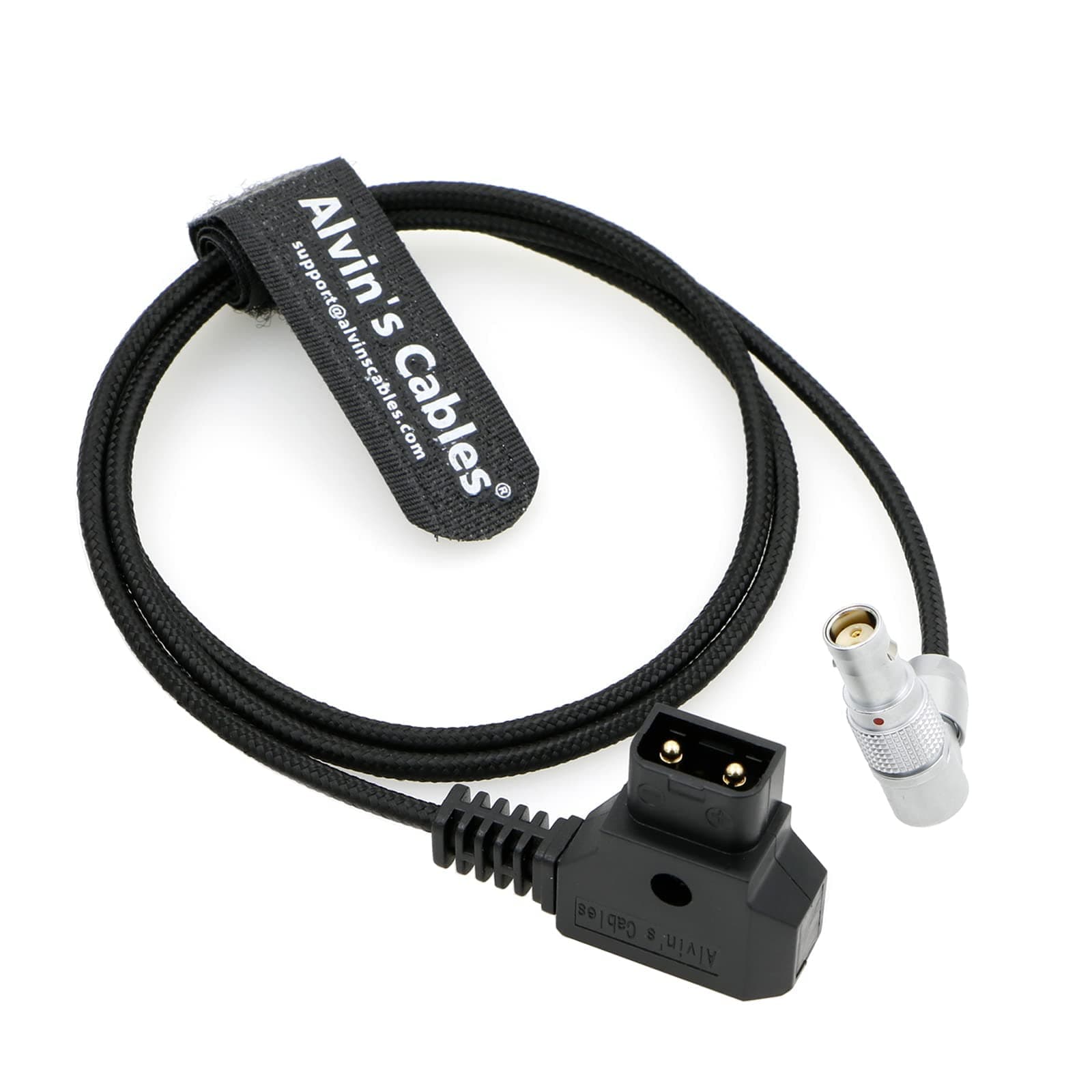 Alvin’s Cables Flexible Power Cable for RED Komodo Camera Rotatable Right Angle 2 Pin Female to D-tap Braided Wire 80cm|31.5inches
