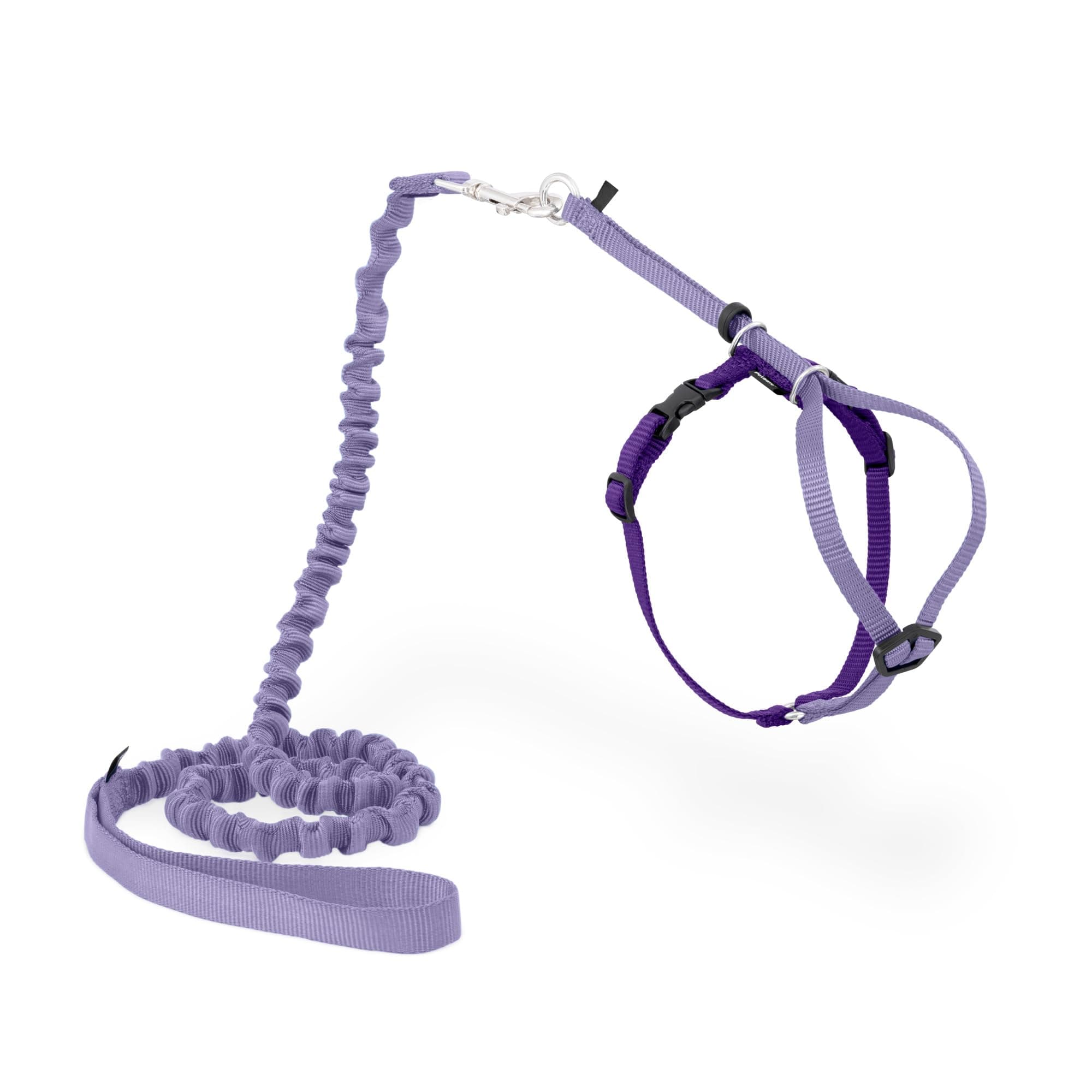 Come With Me Kitty Cat Harness & Bungee Leash - Comfortable Cat Harness with Lightweight Bungee Leash for Outdoor Fun - More Secure Walks - Small - Lilac