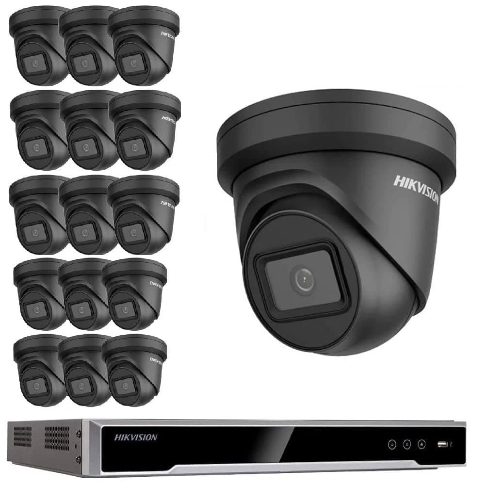Hikvision CCTV system Kit 16X 8MP IP Network Cameras White 4K 30m IR Night Vision darkFighter Fixed Turret WDR 16Ch NVR 8MP 4K - DS-2CD2385G1-I - DS-7616NI-K2 (2TB)