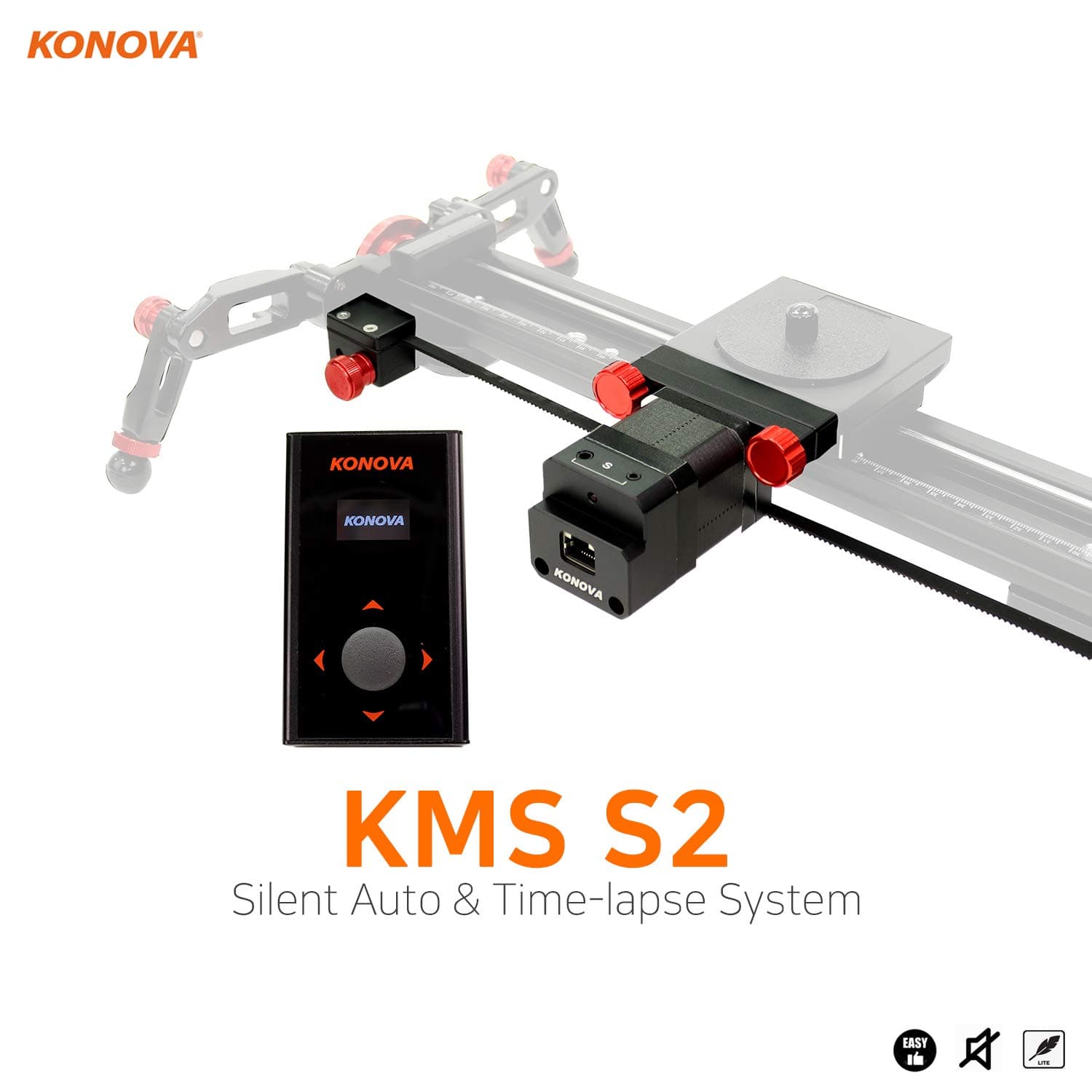 KONOVA New Motorized System KMS S2 for Live Motion and Timelapse Compatible with All Konova Sliders