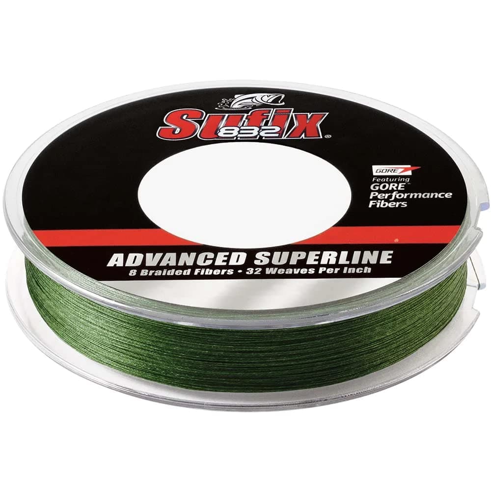 832 Advanced Superline, 8 lbs Tested, 0.007" Diameter, 300 Yards, Low Vis Green (660-108G)