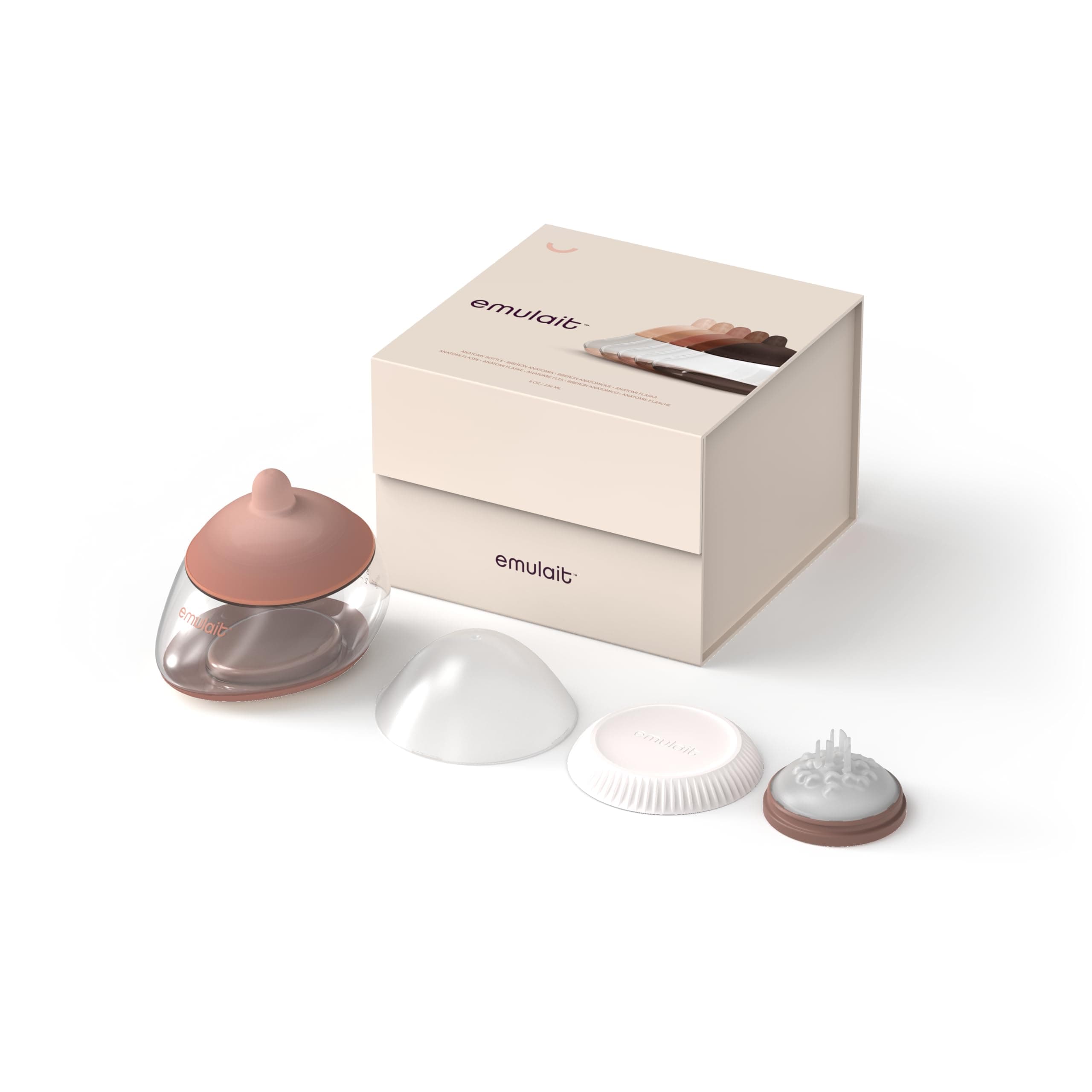 Emulait Anatomy Bottle Breast Shaped Baby Bottle - Medium - Shape 5-Responsive Flow Valve