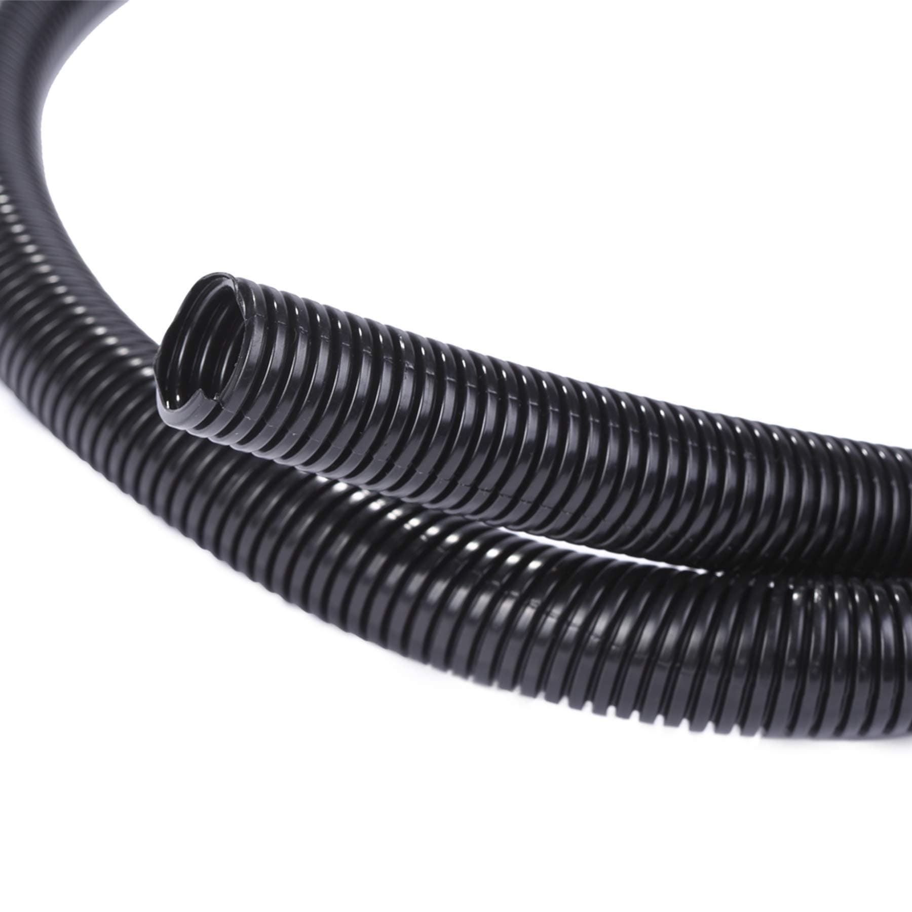 Alex Tech 25ft - 1/4 inch Split Wire Loom Tubing - Black