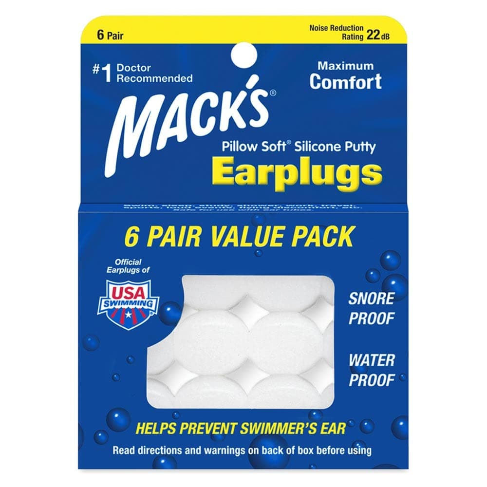 Pillow Soft Silicone Earplugs - 6 Pair, Value Pack – The Original Moldable Silicone Putty Ear Plugs for Sleeping, Snoring, Swimming, Travel, Concerts and Studying | Made in USA