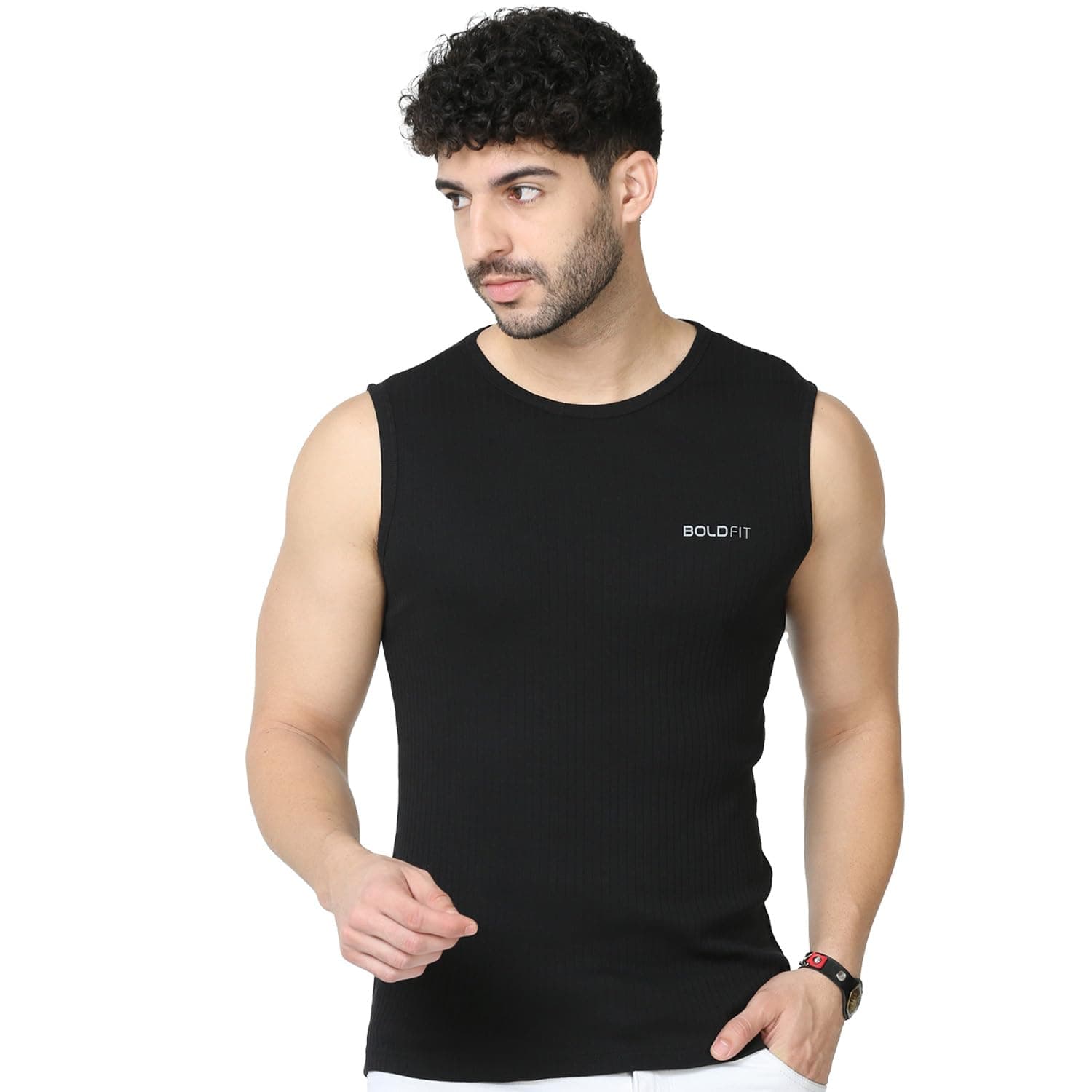 Boldfit Vest for Men Multipurpose Sando for Men for use in Gym, Running, Outdoor Black Baniyan for Men Sleeveless Undershirts for Men Round Neck Men Baniyan Quick Drying, Breathable Men Vest