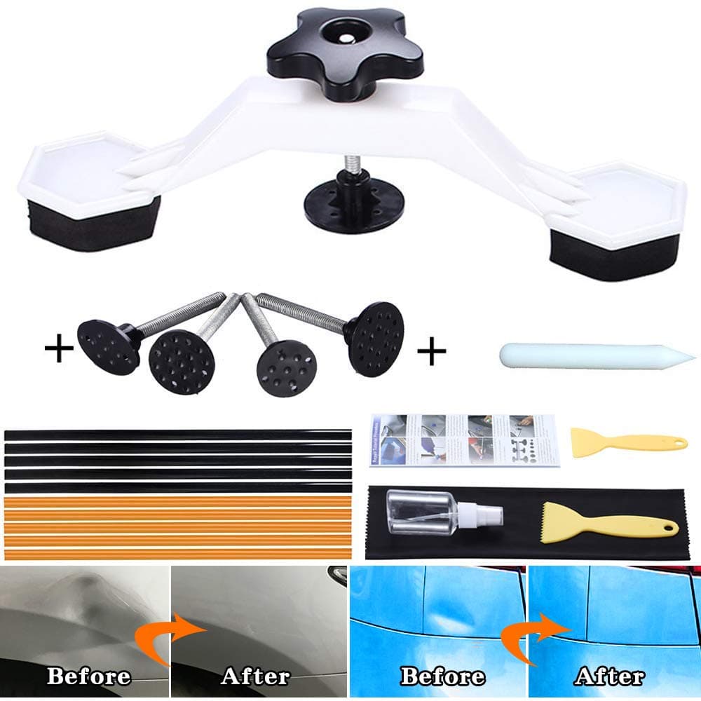 YOOHE Auto Paintless Dent Repair Kit – Dent Bridge Dent Puller Kit with Hot Glue Sticks for Car Dent Removal and Hail Damage