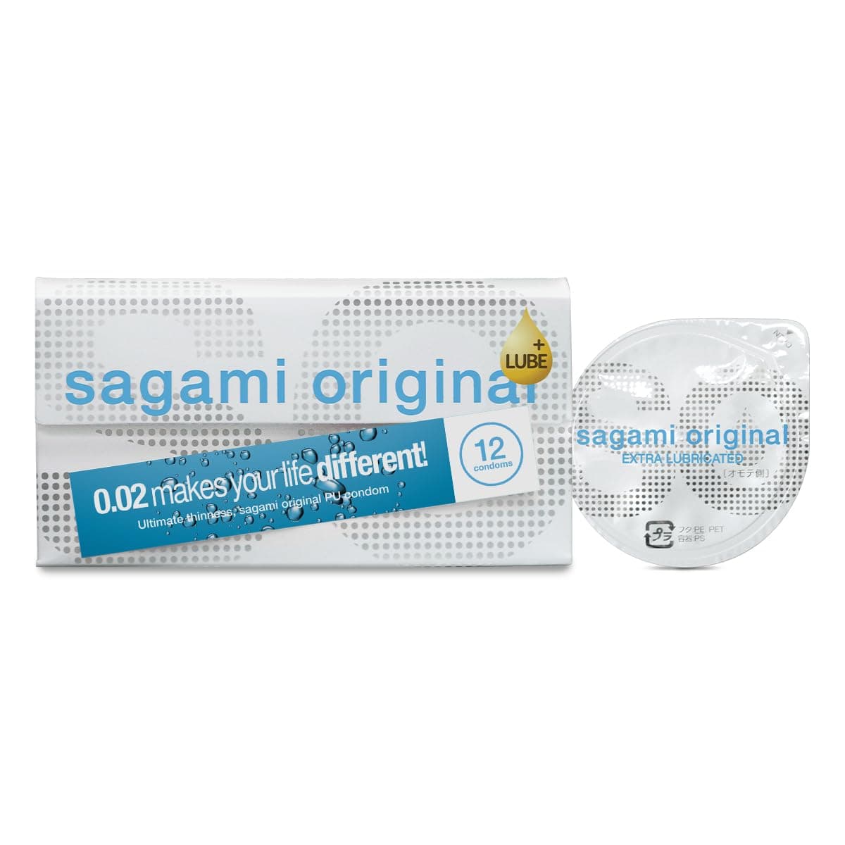Sagami Original 0.02 Extra Lubricated | Super Thin | Super Strong | Non-Latex PU Condoms (12 Pack)