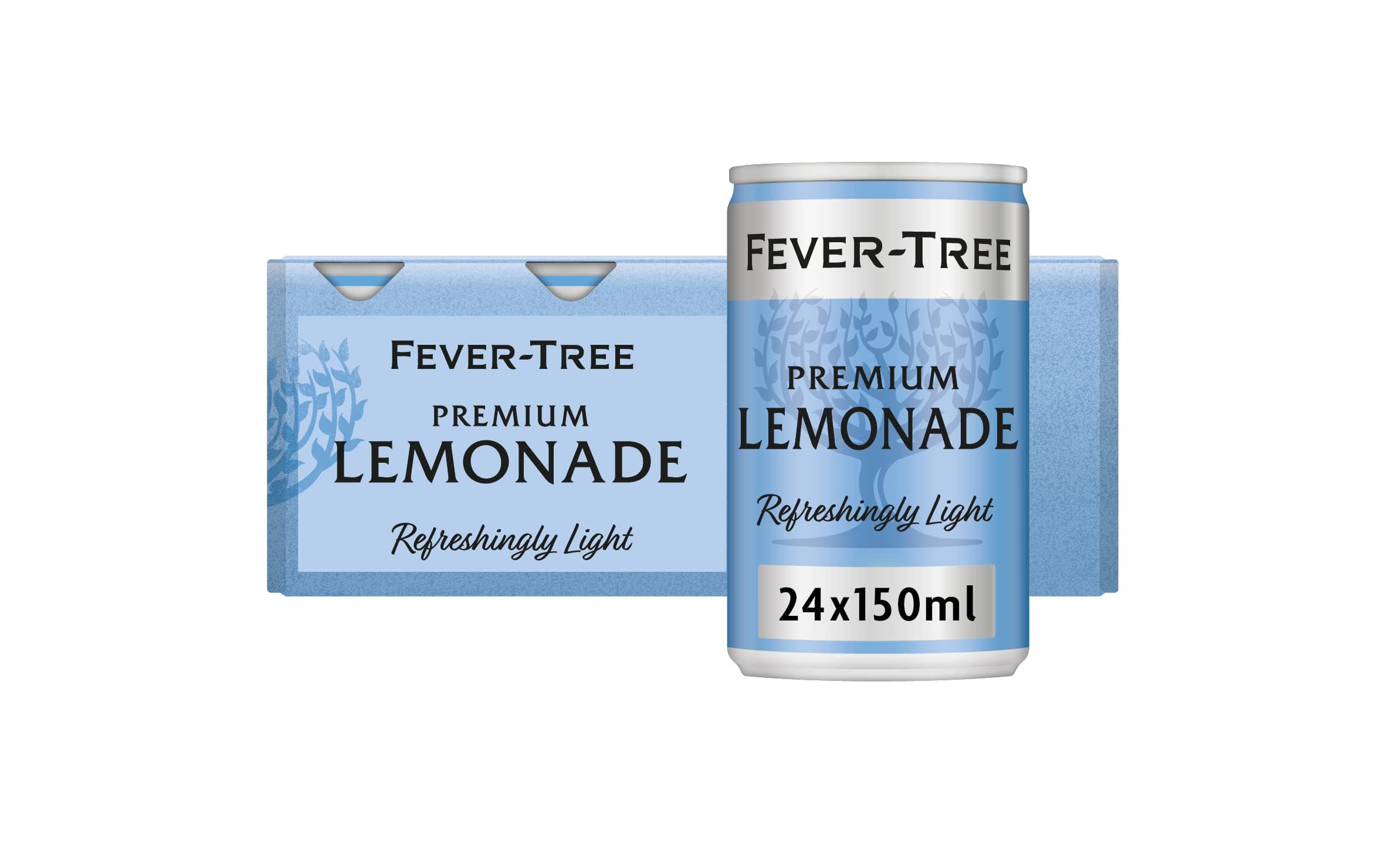 Fever-Tree Refreshingly Light Premium Lemonade 8 x 150ml (Pack of 3, Total 24 cans)