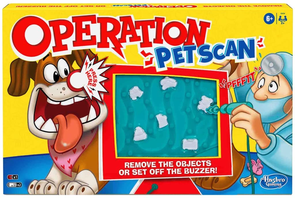 Hasbro Gaming Operation Pet Scan Board Game for 2 or More Players, Kids Ages 6 and Up, With Silly Sounds, Remove the Objects or Get the Buzzer