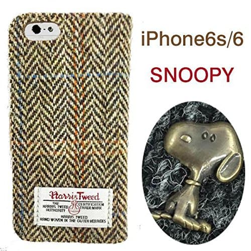 Peanuts Snoopy Harris Tweed Fabric Covered Flip Case for iPhone 6s / 6 (Herringbone)
