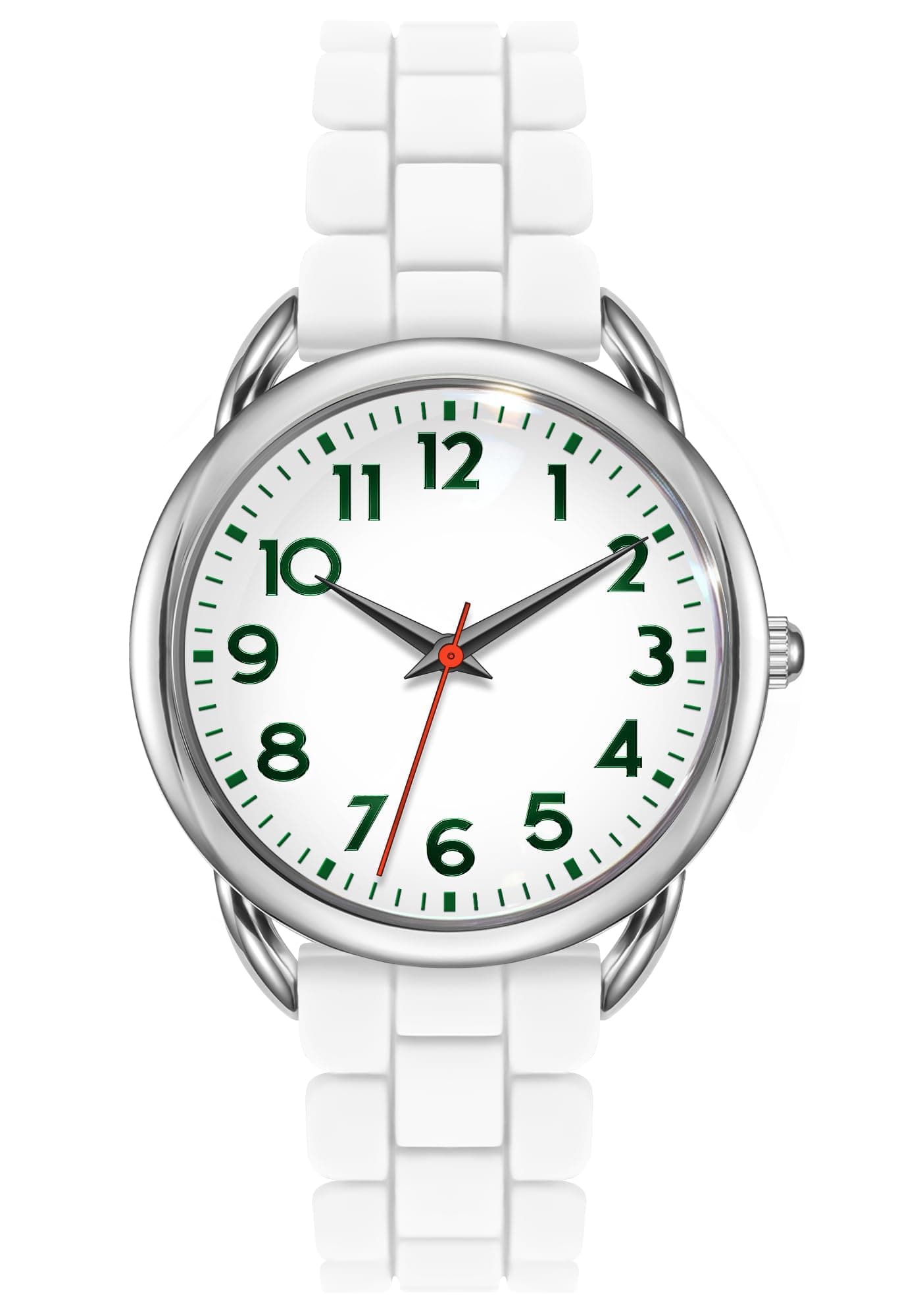 35MM Watches for Women Big Face Easy Reader Silicone Strap Water Proof