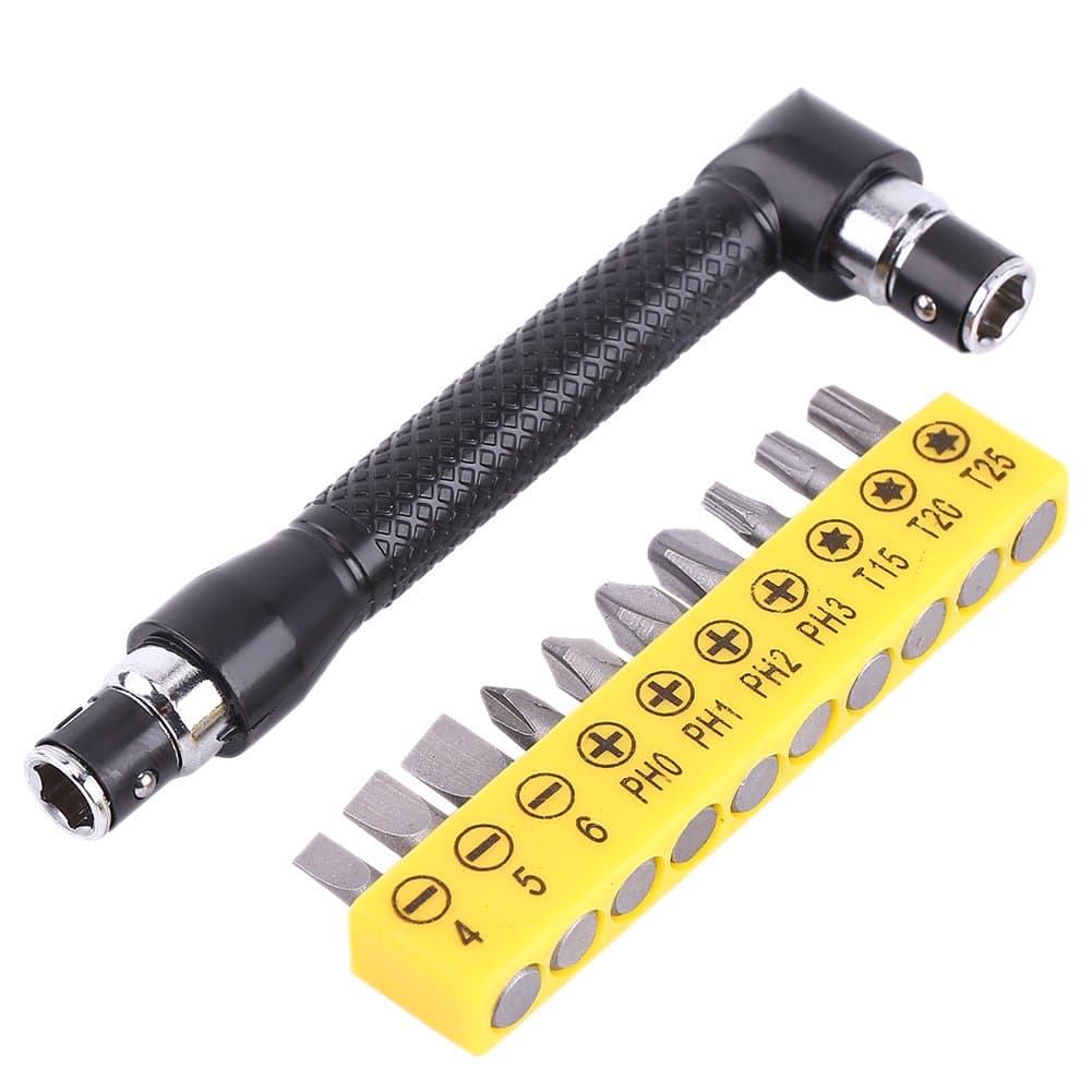 10pcs Screwdriver L-Shaped Extension Handle Double Head 1/4" Hex Socket Flat Torx Screwdriver Kit Hand Tool