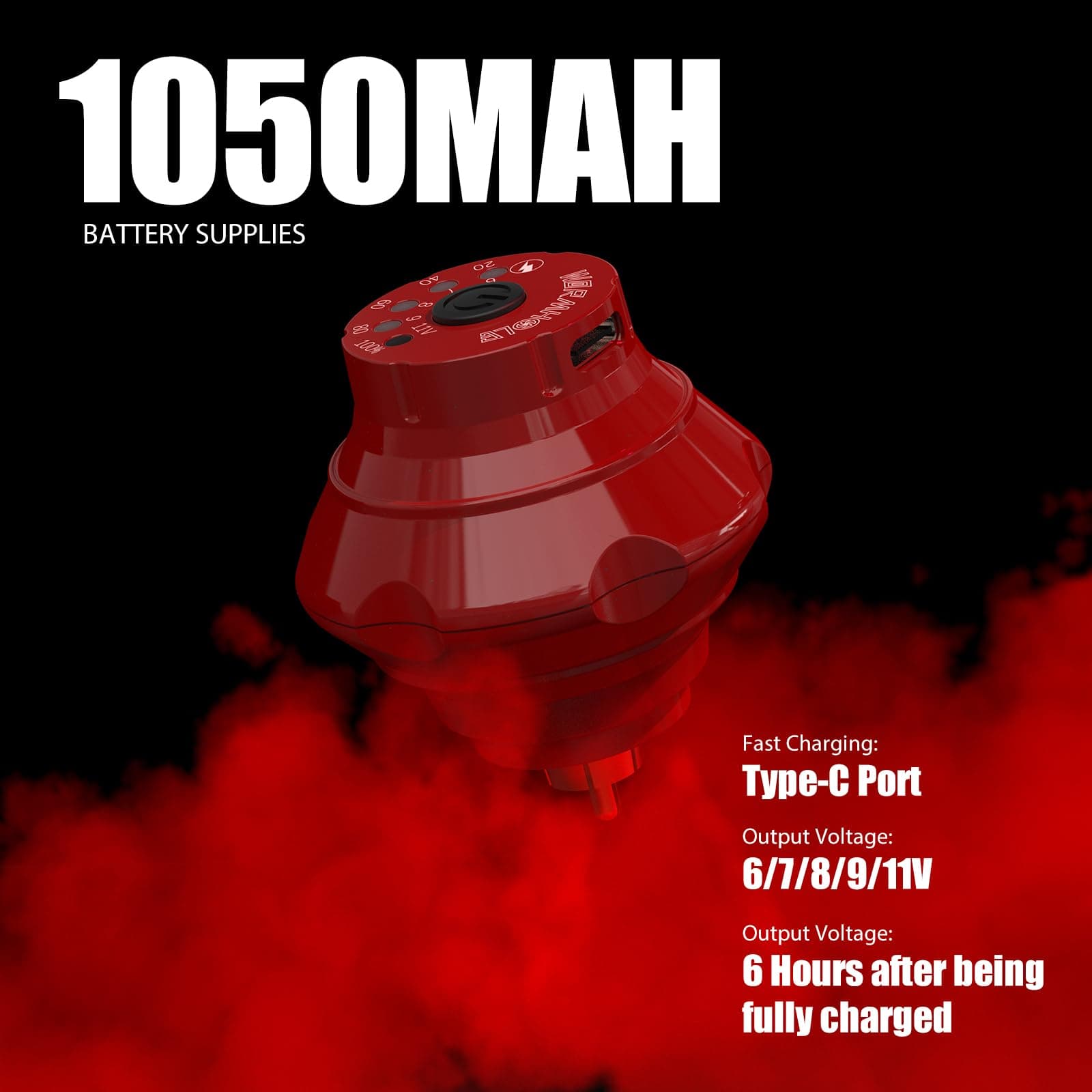 Wormhole Wireless Tattoo Machine Kit Tattoo Practice Kit Wireless Tattoo Gun with 1,050 mAh Capacity Power Supply Tattoo Pen Kit WTK410