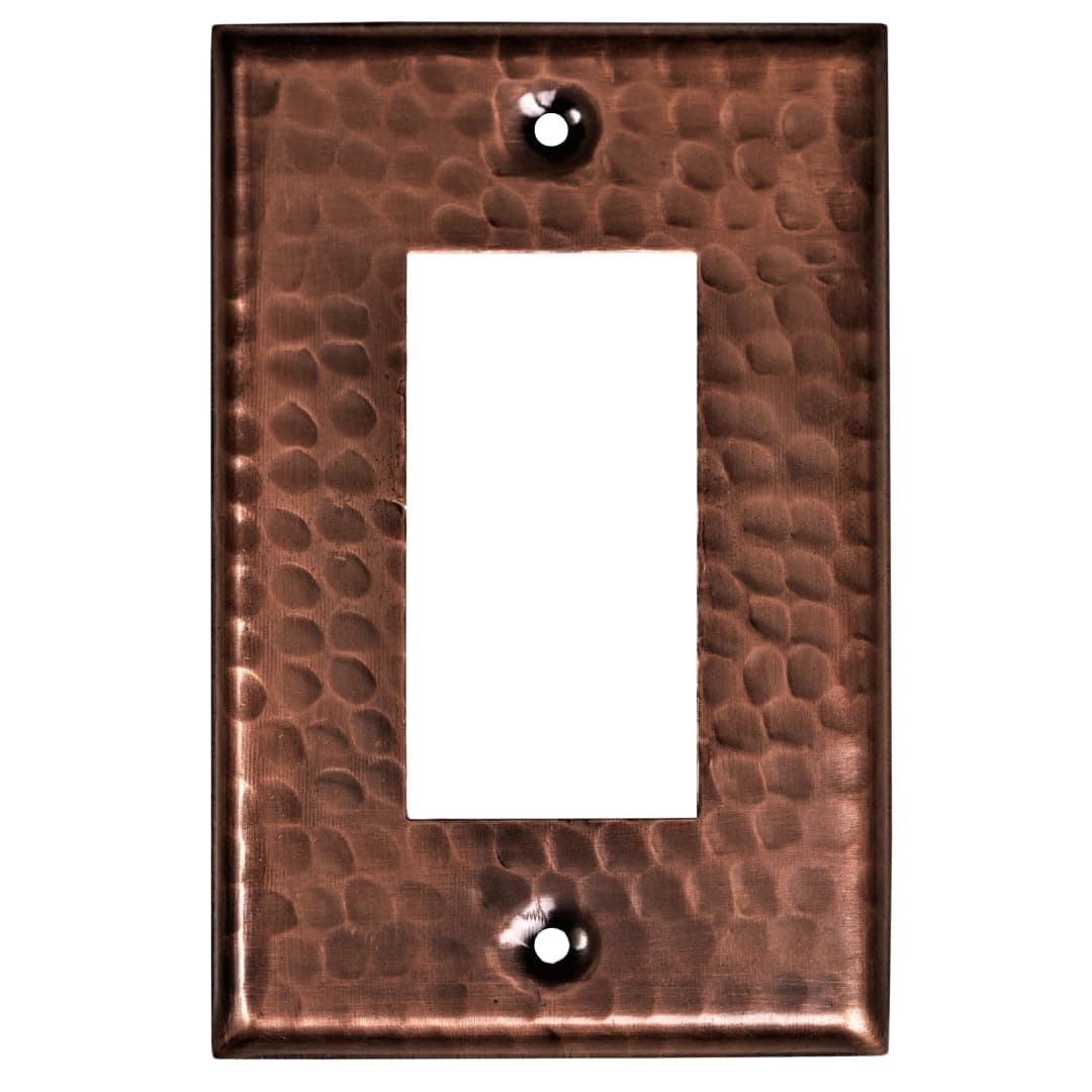 Monarch Abode 17013 Monarch Pure Copper Hammered Single Rocker Wall Switch Plate, Oil-Rubbed Bronze