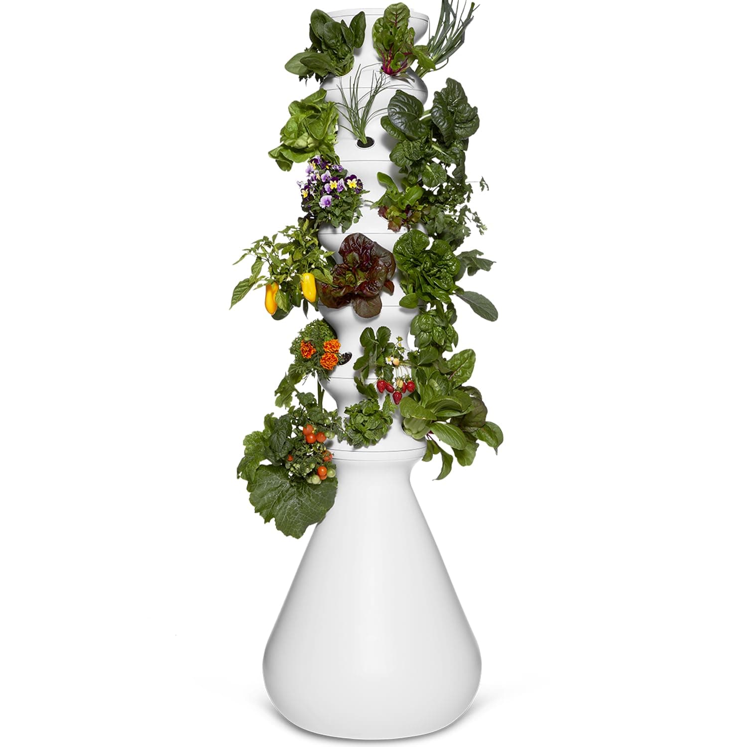 Farmstand Large Starter Kit + 36 Seedling Credits | 6 ft Vertical Hydroponic Garden Tower | Self Watering Outdoor Garden System for Vegetables, Herbs & Greens | Made in USA
