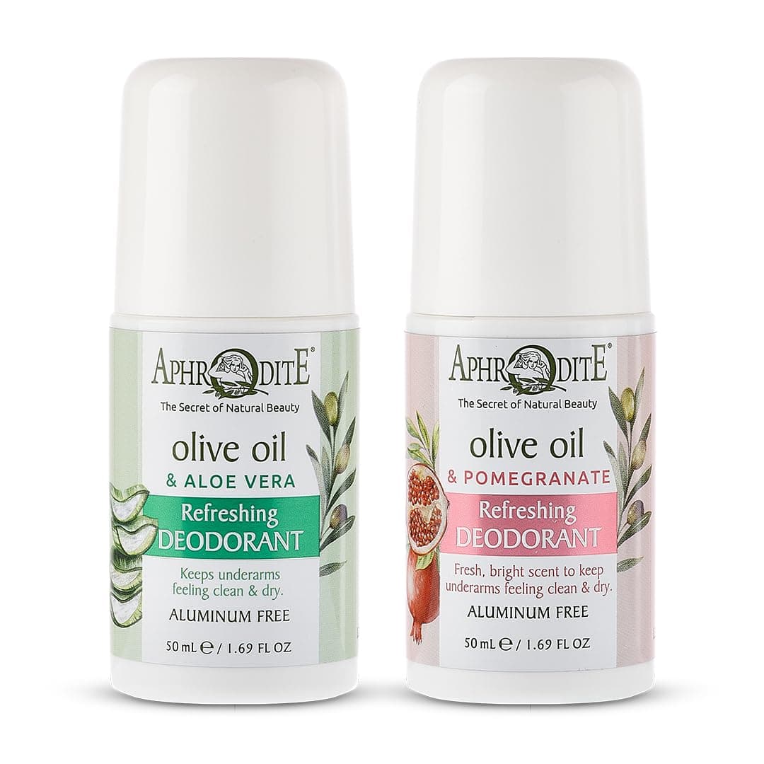 Roll-On Deodorant Bundle - Aluminum Free Deodorant Set. Includes Fresh Aloe & Pomegranate - Naturally Scented Deodorants. Natural Odor Protection Formula Infused with Organic Olive Oil