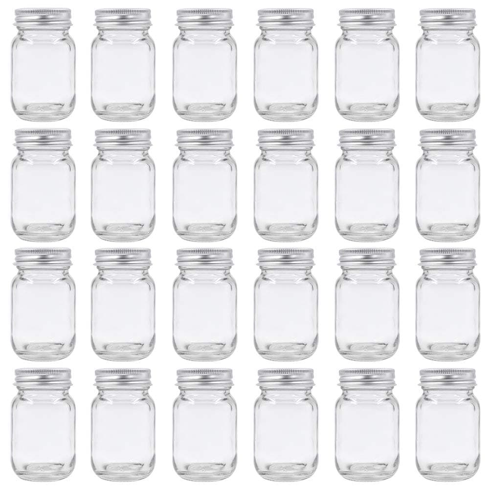 U Pack 2oz Mason Jar with Silver Lid for Honey Jam Spice Pack of 24 Sets