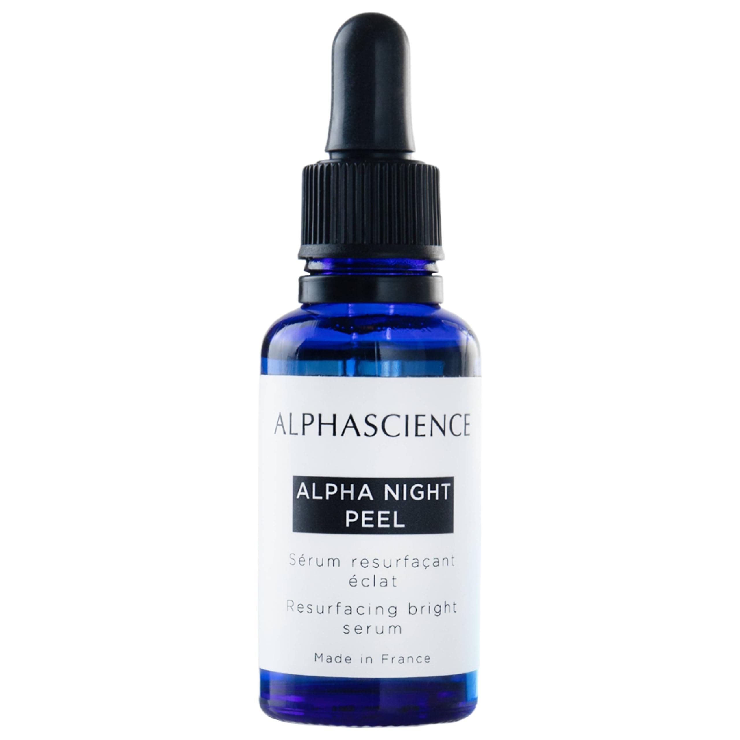 ALPHASCIENCE Alpha Night Peel - Smoothing and resurfacing serum - For oily and acne-prone skin, fine lines and wrinkles - 30 ml/ 1 Fl Oz