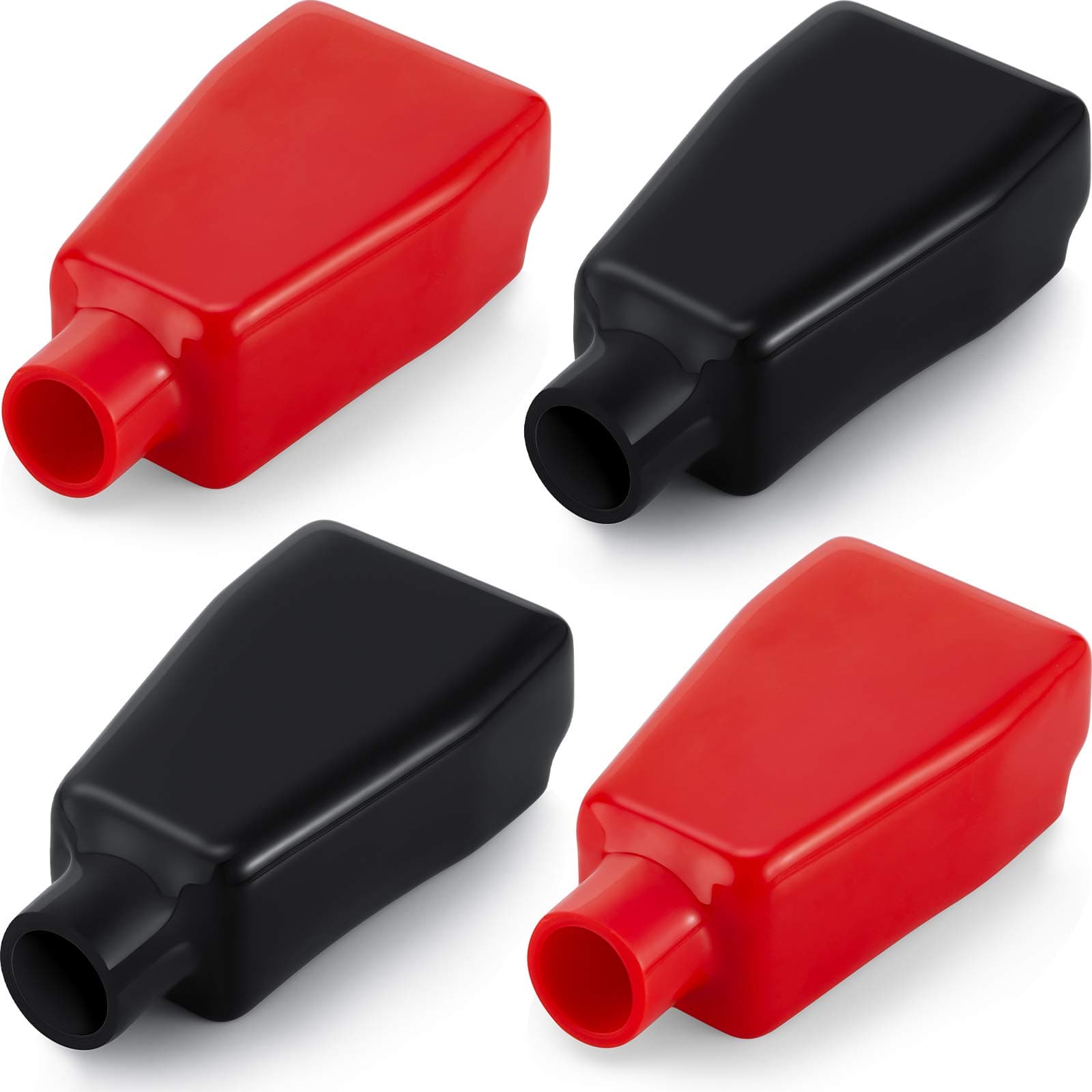 4 Pieces Battery Terminal Covers Battery Terminal Insulating Protector Positive and Negative Cable Covers in Red and Black for Boat Cars