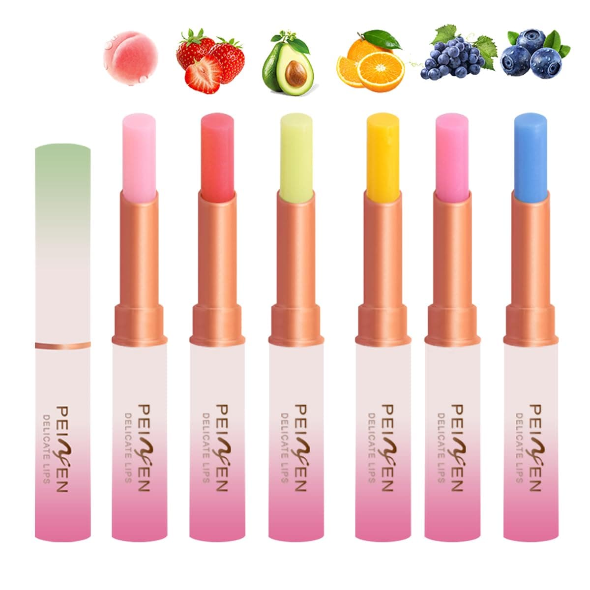 6 Pcs Color Changing Lipstick Lip Balm, Magic Temperature PH Color change Lipstick, Moisturizing No-Sticky Long Lasting Lip Gloss