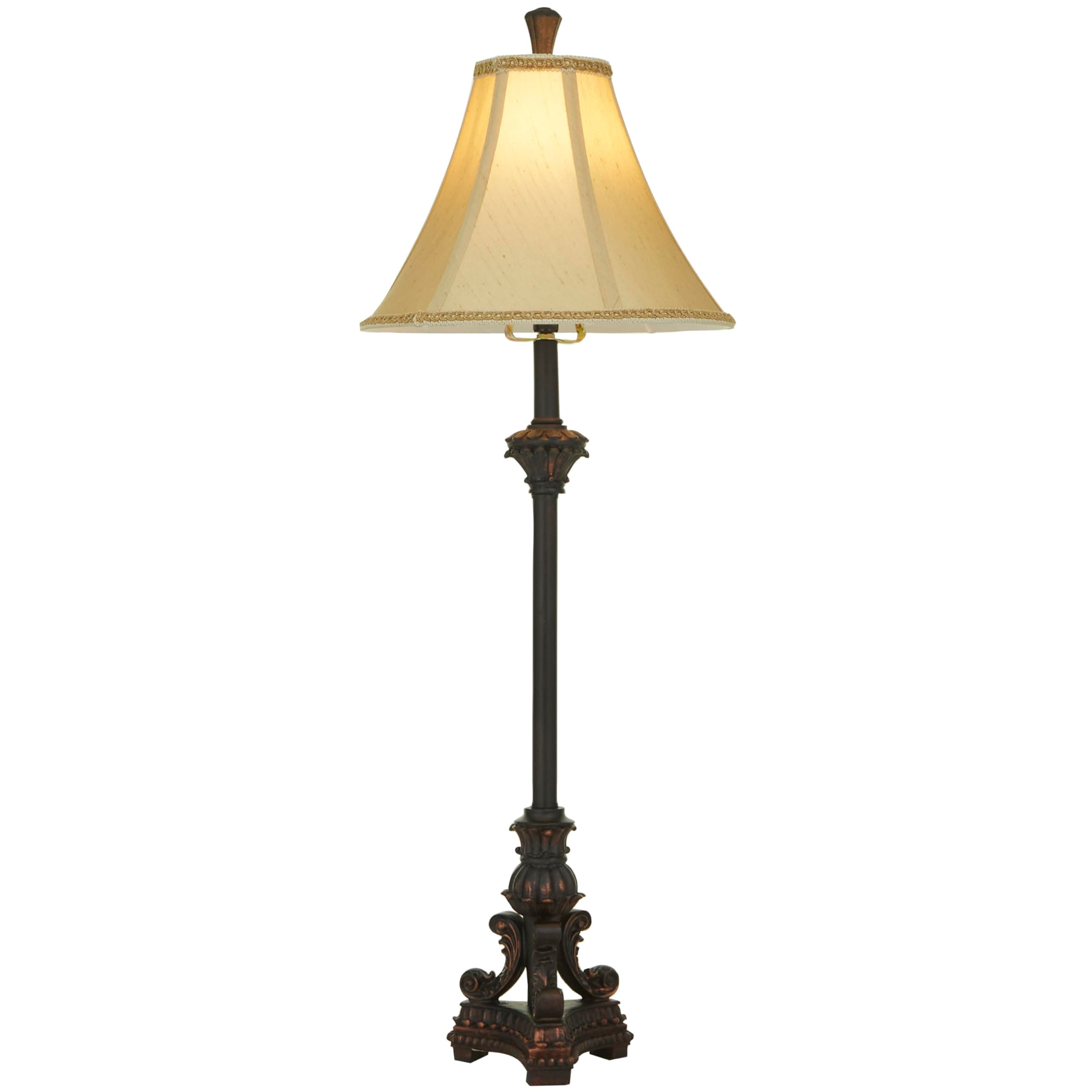 Deco 79 Bronze Polystone Tuscan Table Lamp, 31 x 11 x 11 Inches