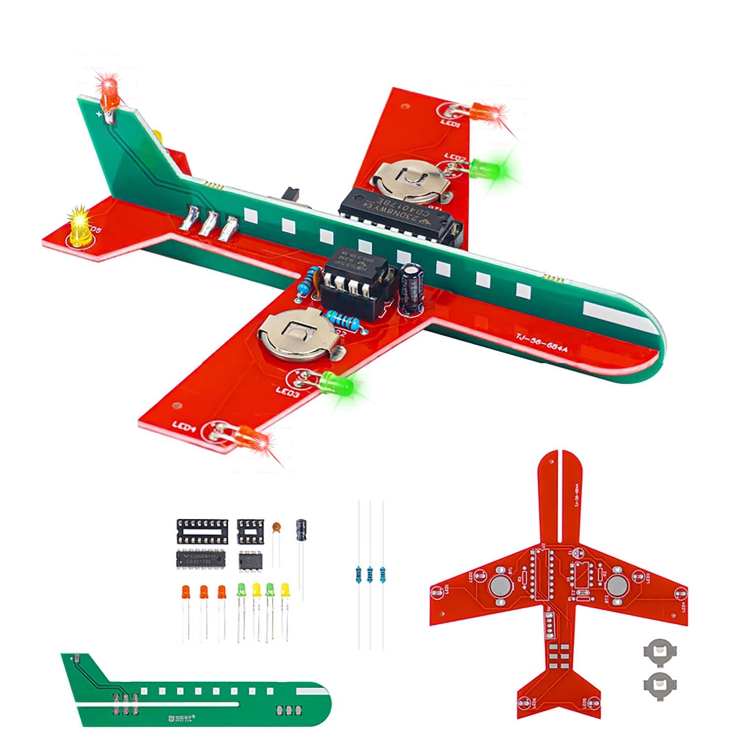 Learning Soldering DIY Airplane Kit for Beginners, 3 Color LED Flashin...