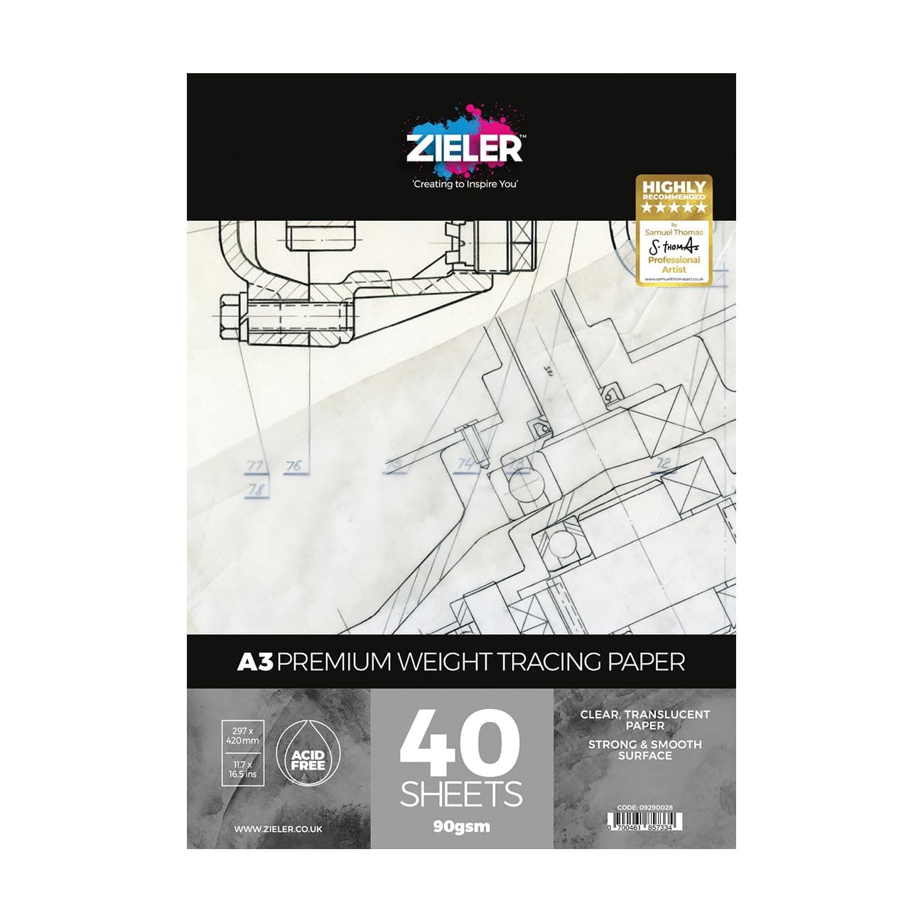 Tracing Paper Pad - 90gsm, 40 Sheets - Premium, High Transparency - (A4)