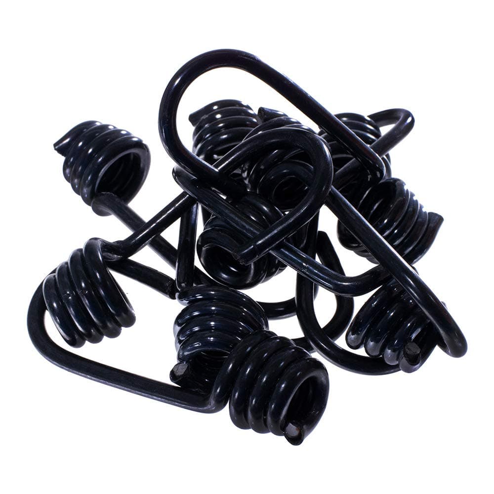 Wire Bungee Cord Hooks – Shock Cord – 10 Pack – Black Plastic Coated – For Boating, Camping, Auto, and Outdoor Uses (5/16 Inch)