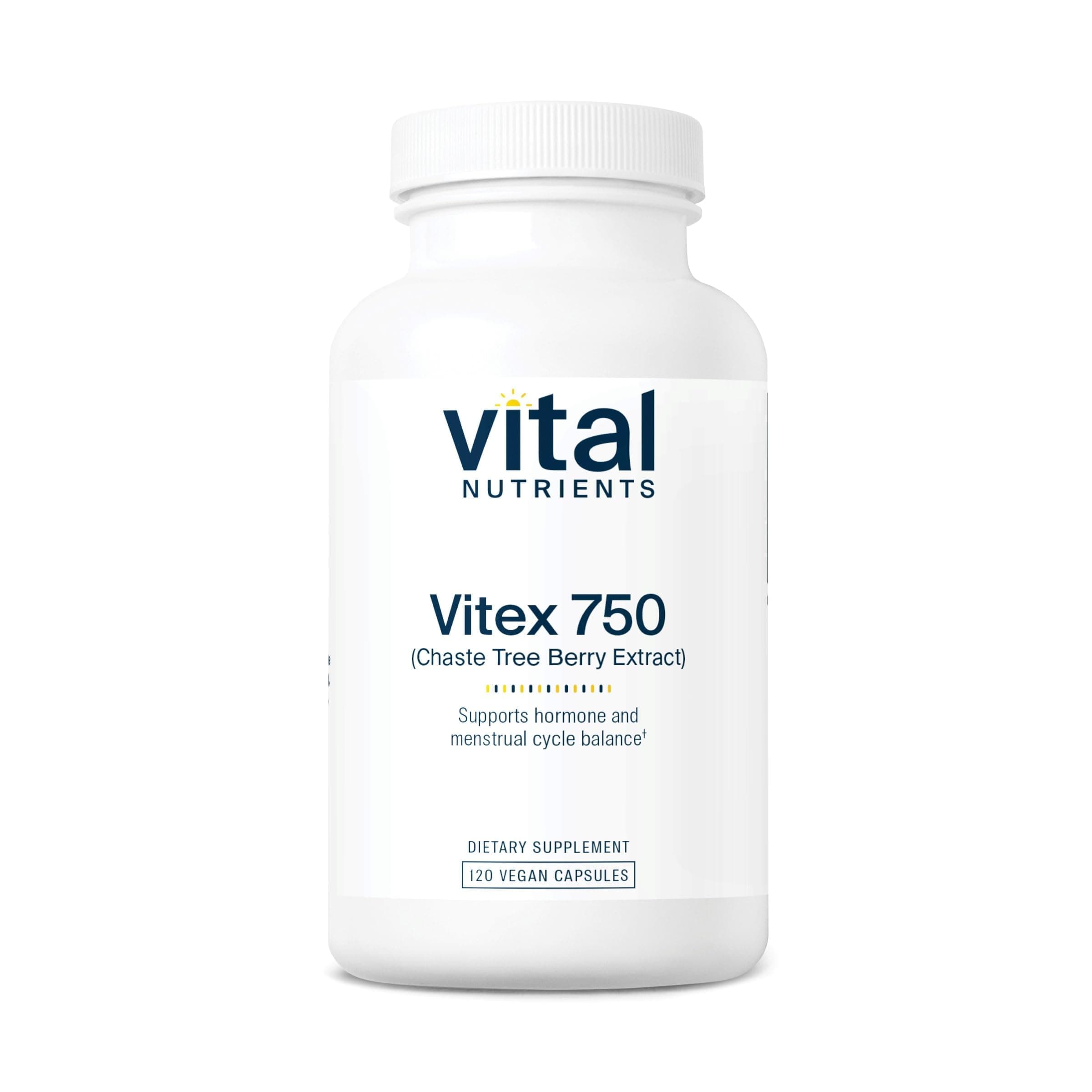 Vital Nutrients Vitex 750-750mg Chaste Tree Berry Extract - Support for Hormone, Fertility, and Menstrual Cycle Balance* - Gluten, Dairy, Soy Free - Non-GMO - 120 Capsules