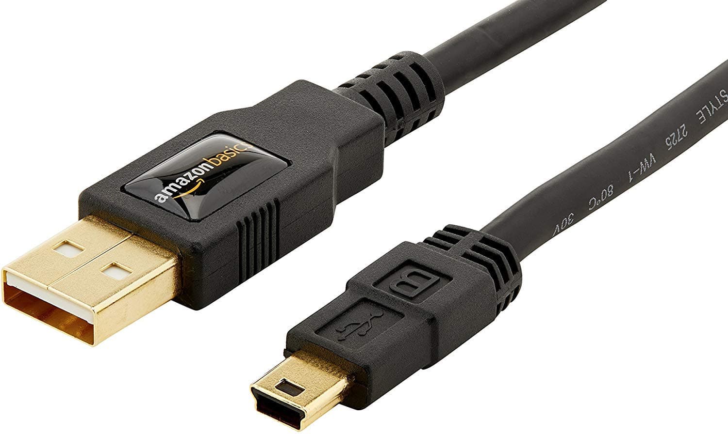 AmazonBasics USB 2.0 Charger Cable - A-Male to Mini-B Cord - 3 Feet (0.9 Meters)