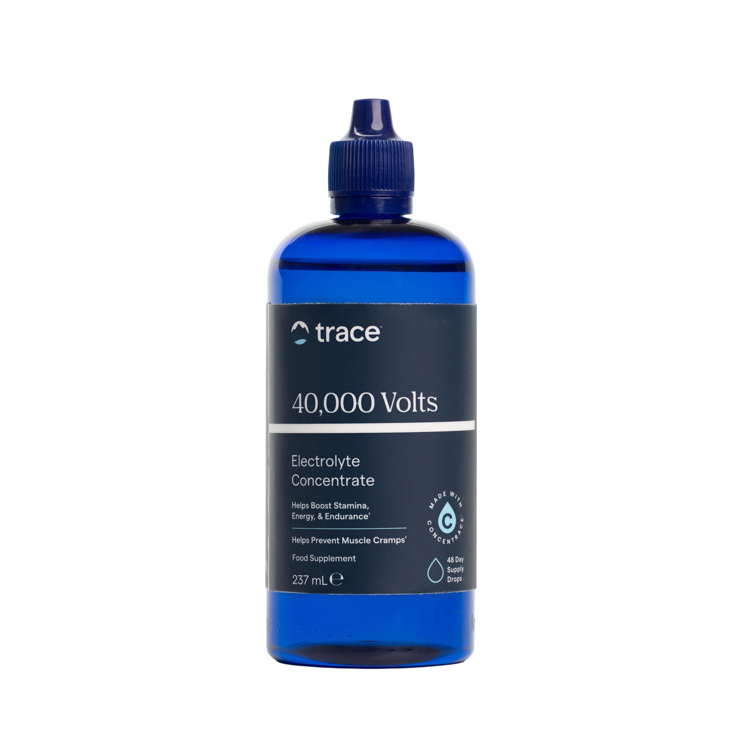 Trace Minerals 40,000 Volts - Supports Hydration, Energy, Muscles, Stamina, and Endurance - Liquid Multimineral and Electrolyte Concentrate with Ionic Magnesium, Sodium, Potassium (48 Servings)