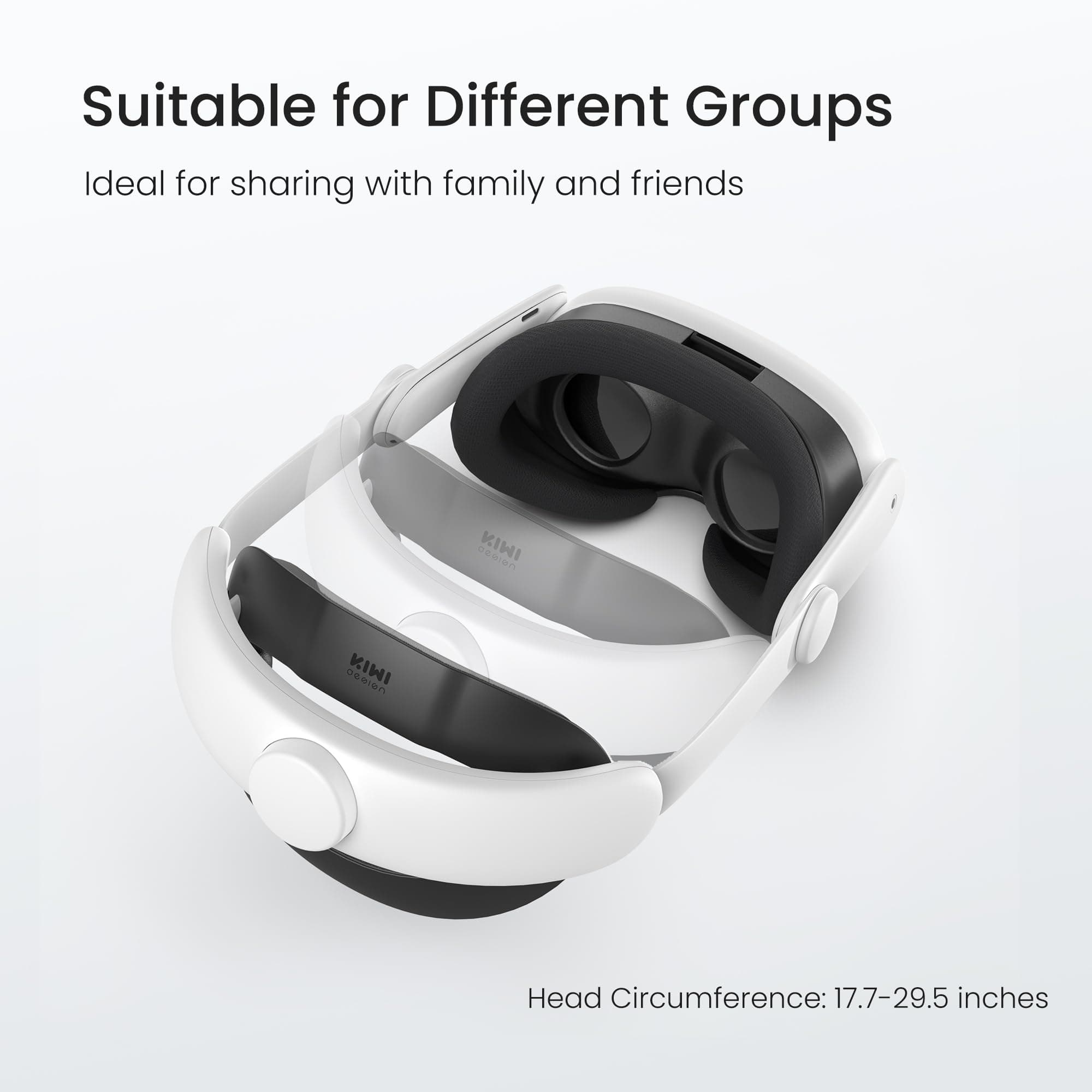 KIWI design SPC Elite Strap with Battery Compatible with Meta Quest 3S/3, Single Point Charging (Single Point Charging) Design