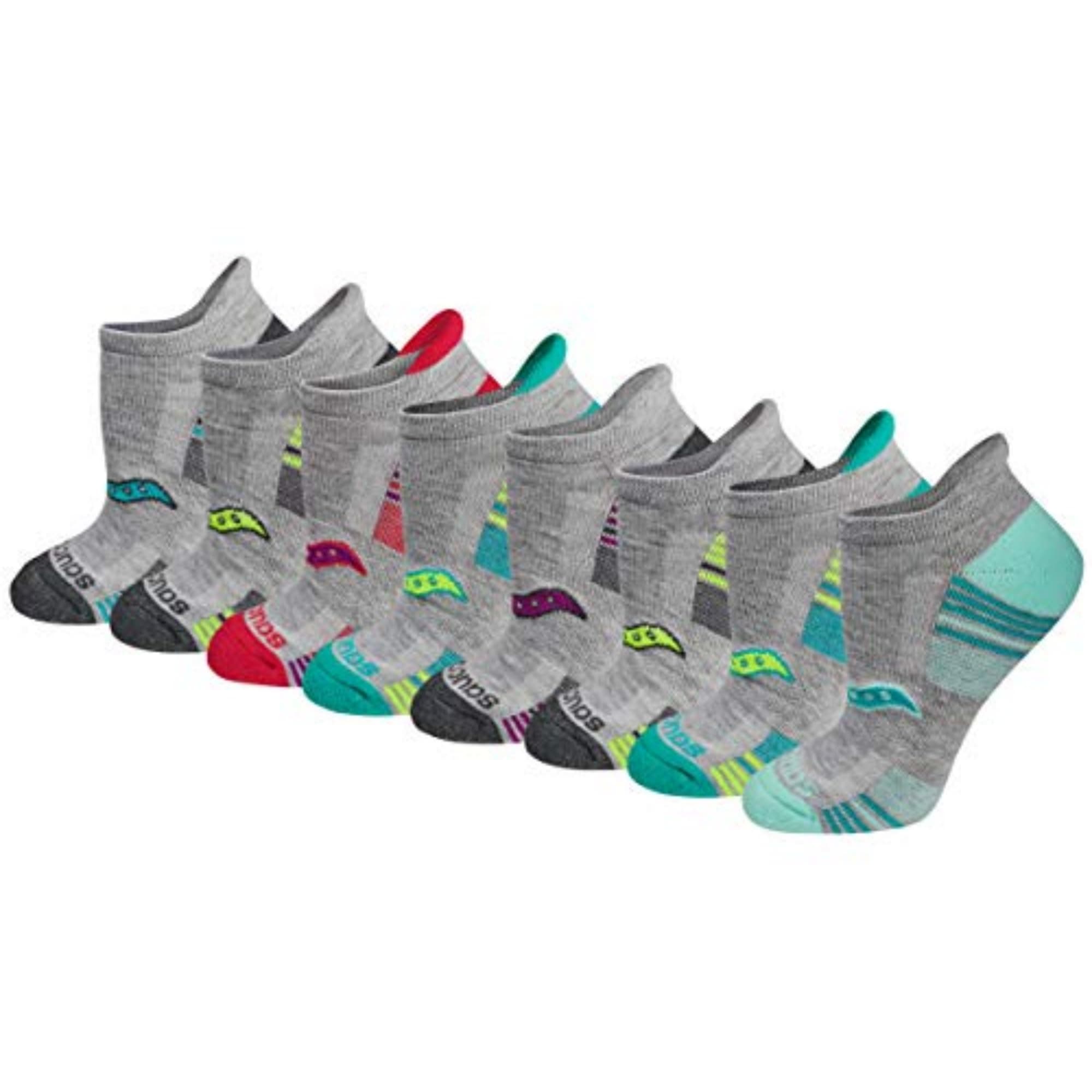 Saucony Women's RunDry Performance Heel Tab Athletic Socks, Available in S-L (8, 16, 24 Pairs)
