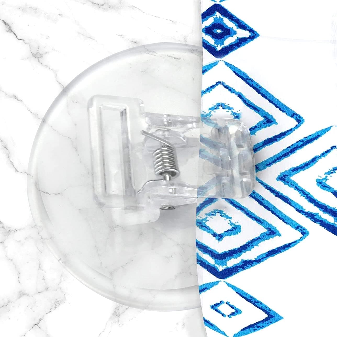 4 Pack Shower Curtain Clips, Shower Windproof Splash Guard - Self Adhesive Shower Curtain Weight Clip (Clear)