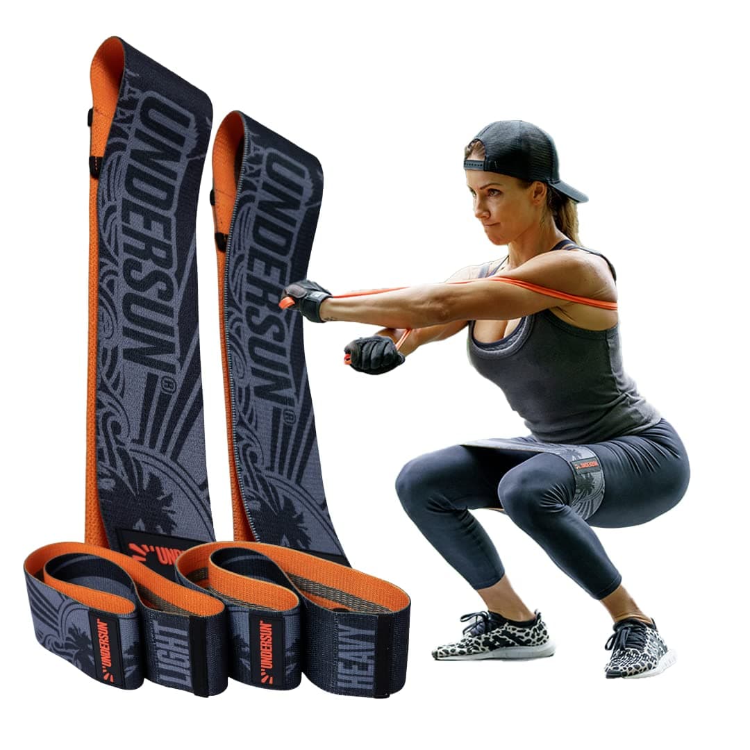 Undersun Resistance Bands for Legs and Butt Exercise Bands - Non Slip Elastic Booty Bands, 2 Levels Workout Bands Women Sports Fitness Band for Squat Glute Hip Training, Stretching, Strength Training